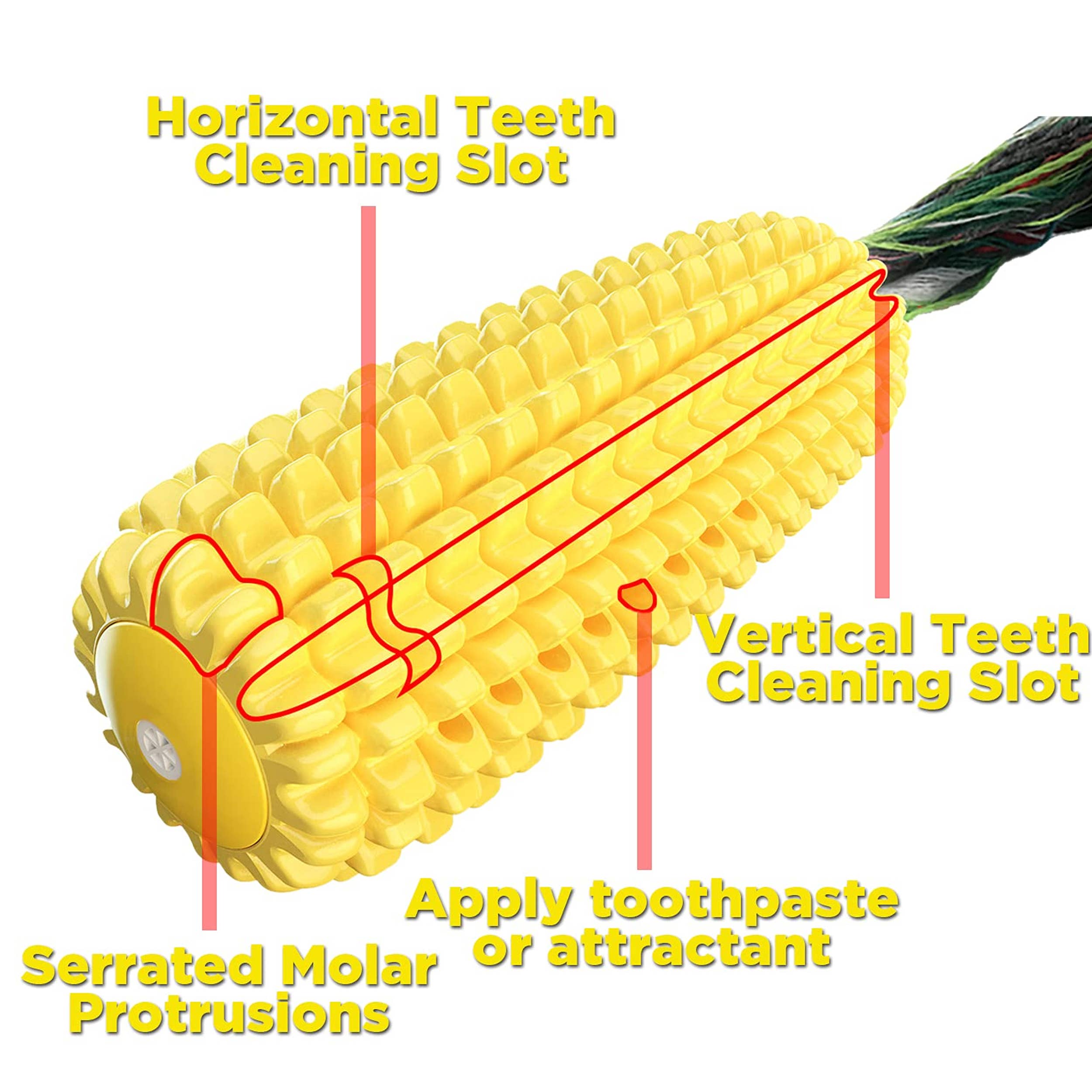 Natural Cornstarch Dog Chew Toys - Safe Teeth Cleaning Toothbrush for Puppies & Small Dogs - Eco-Friendly Pet Dental Care - Perfect for Teething, Training, and Playtime