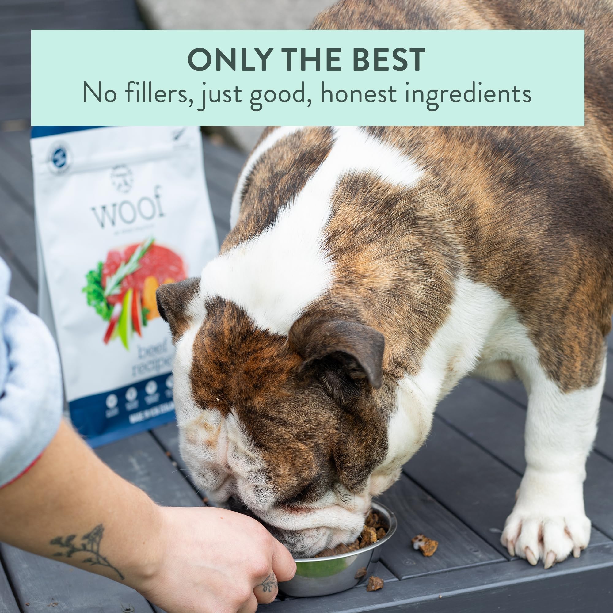 WOOF Air Dried Dog Treats - High Protein Beef Recipe, Grain Free Natural Dog Food, Healthy Snacks for Dogs, 26.5 oz - Perfect for Training Rewards & Daily Nutrition