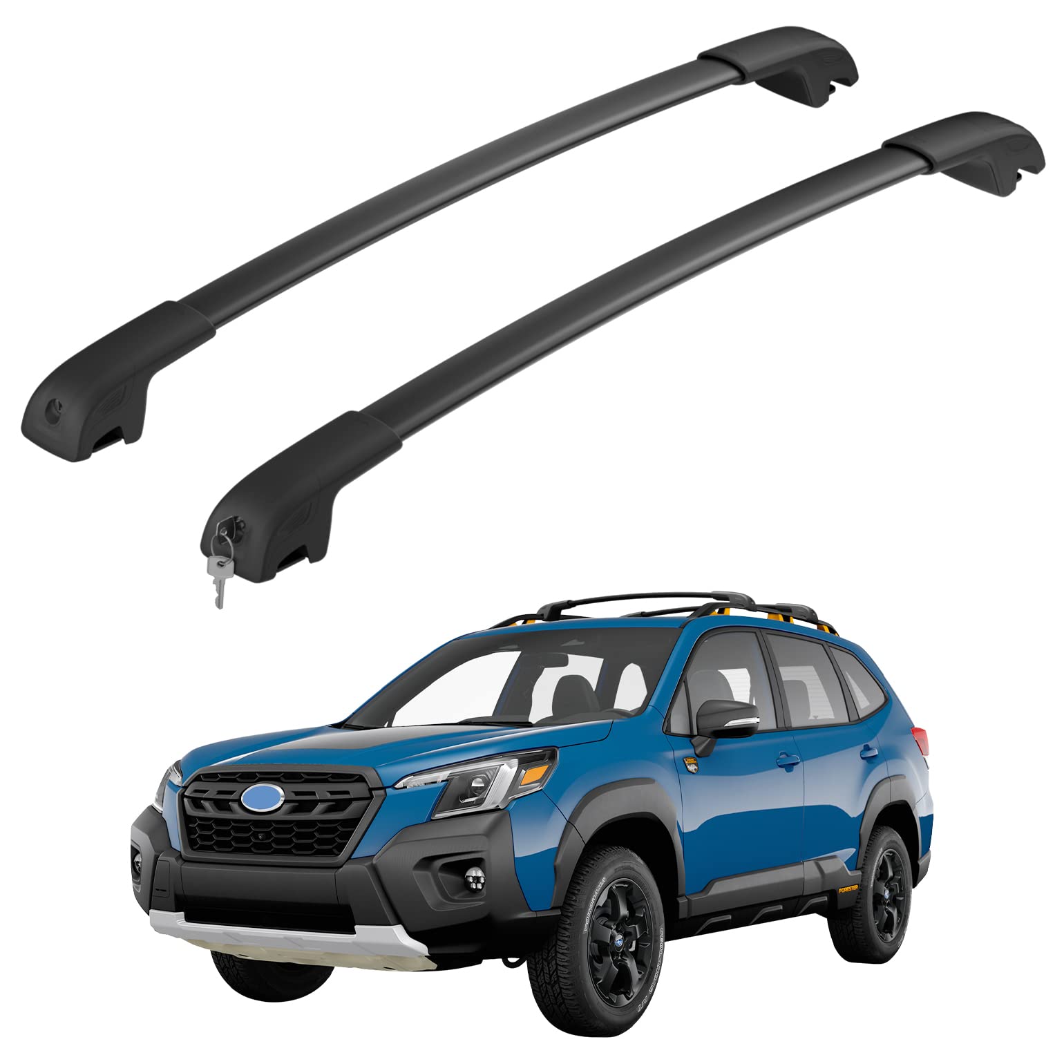 Lockable Aluminum Roof Rack Cross Bars for Subaru Forester Wilderness 2022-2024 - Heavy Duty Cargo Carrier for Kayak, Canoe, Snowboard & Luggage - Perfect for Road Trips, Camping & Outdoor Adventures