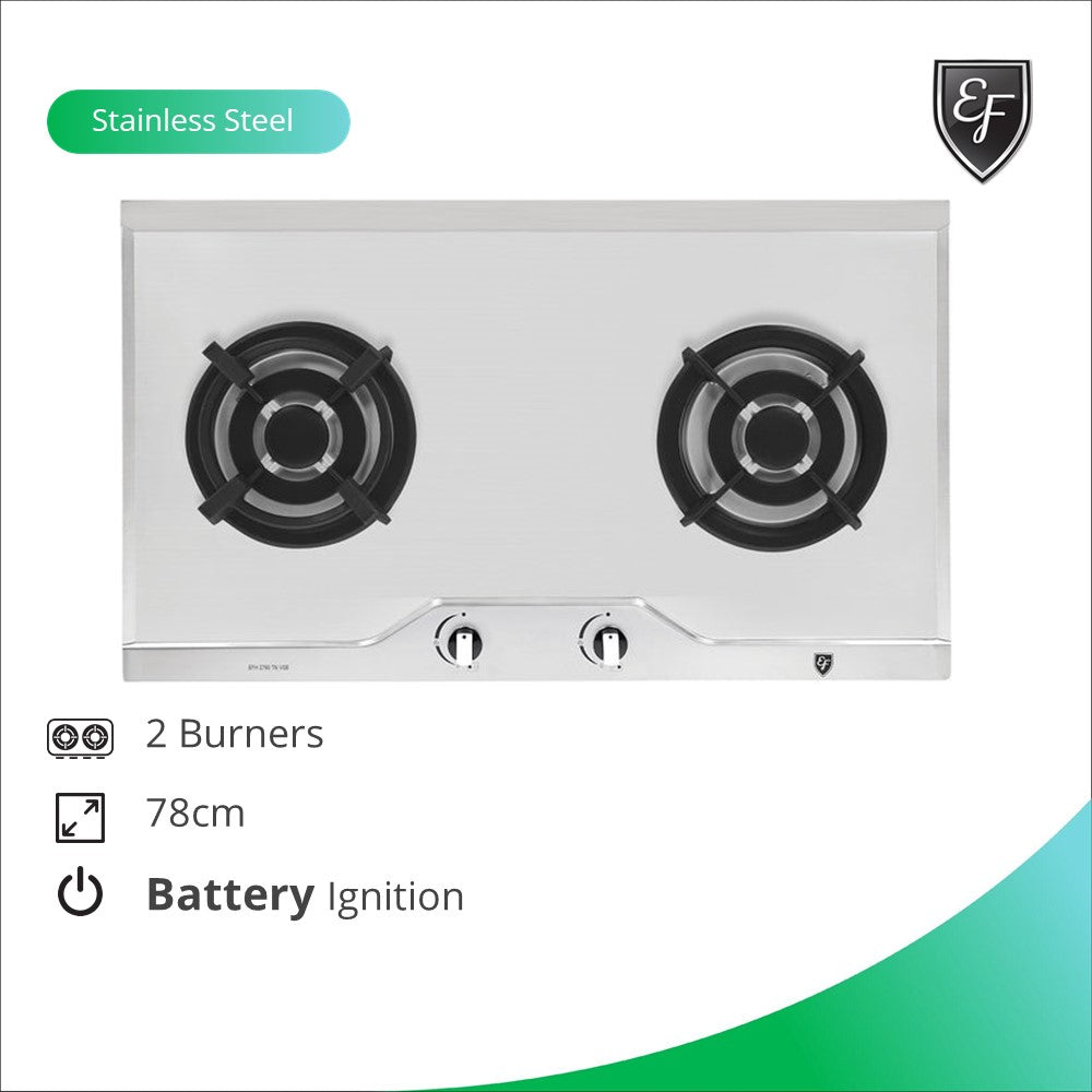 EFH 2760 TN VSB 4-Burner Gas Cooktop - High Efficiency Stainless Steel Gas Hob for Modern Kitchens | Perfect for Home Cooking & Professional Chefs