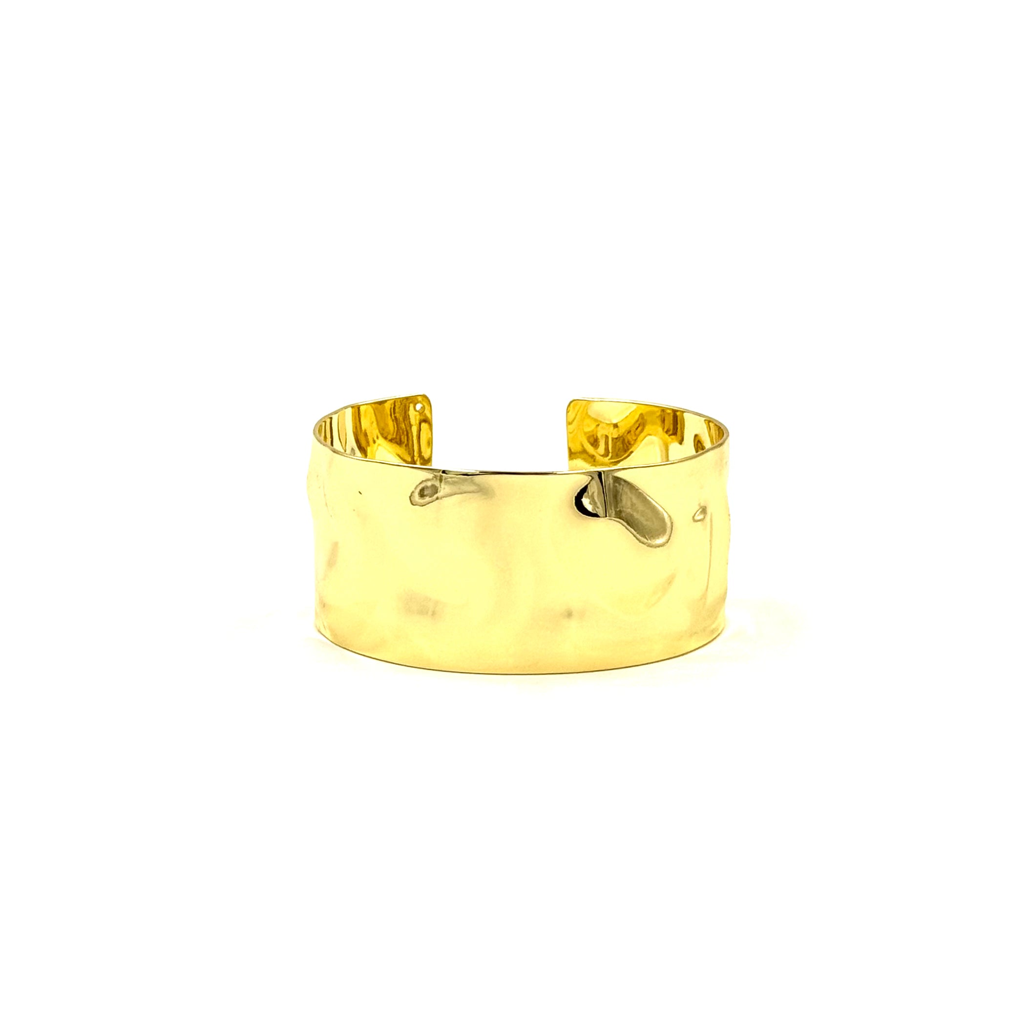 Ashley Gold Stainless Steel Hammered Cuff Bracelet for Women - Elegant Hammered Design Jewelry for Everyday Wear & Special Occasions