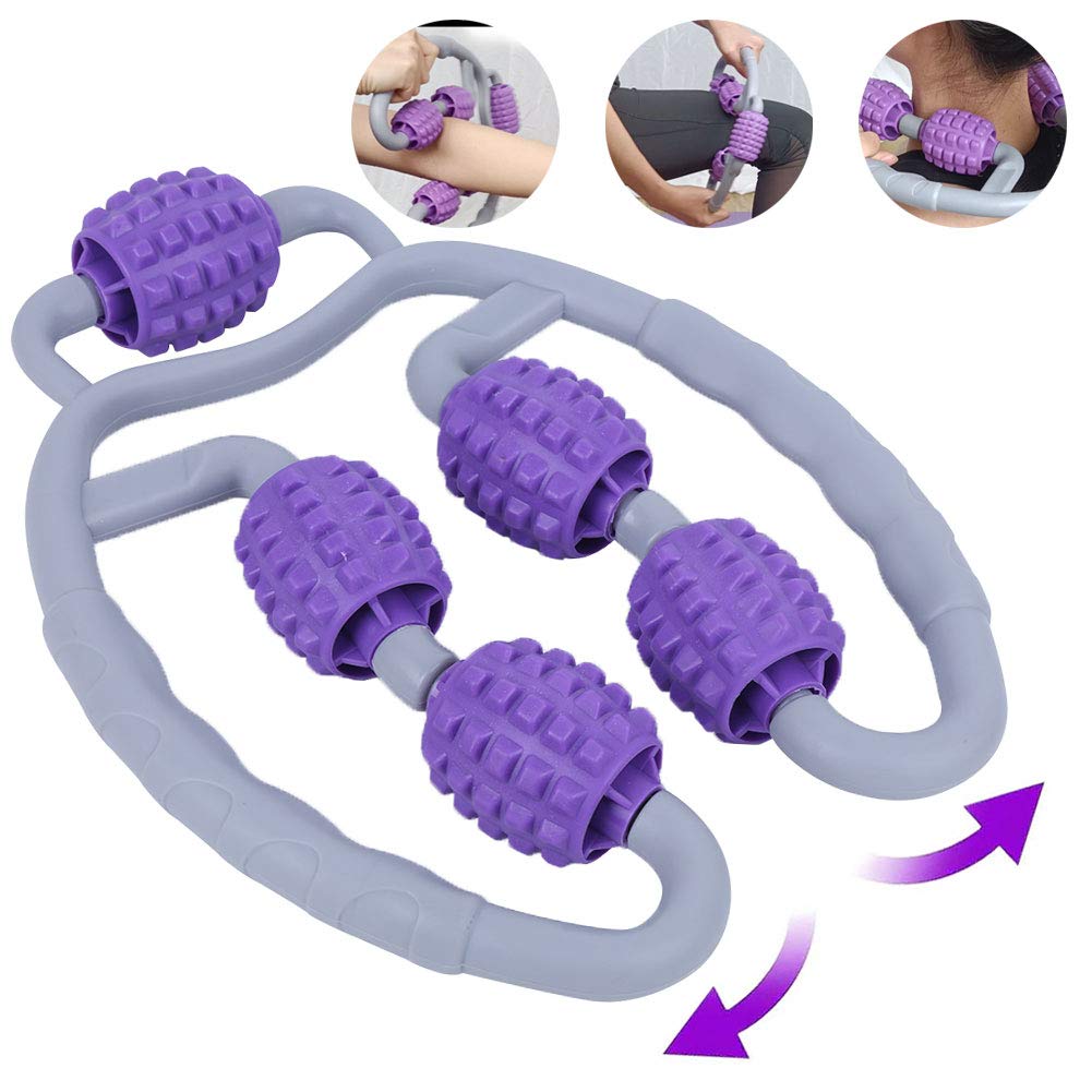 Dark Purple Yoga Foam Roller Leg Massager Ring - Fitness & Muscle Recovery Equipment for Home, Gym & Physical Therapy | Relieve Sore Muscles, Improve Flexibility & Post-Workout Recovery