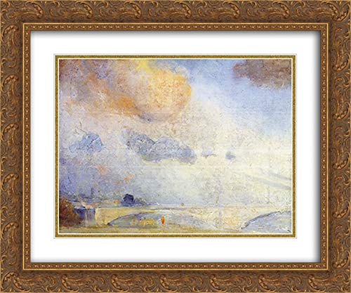 Tom Roberts Putney Bridge London Art Print - 24x20 Gold Ornate Framed Museum Quality with Double Matting | Perfect for Living Room, Office Decor & Gift Giving