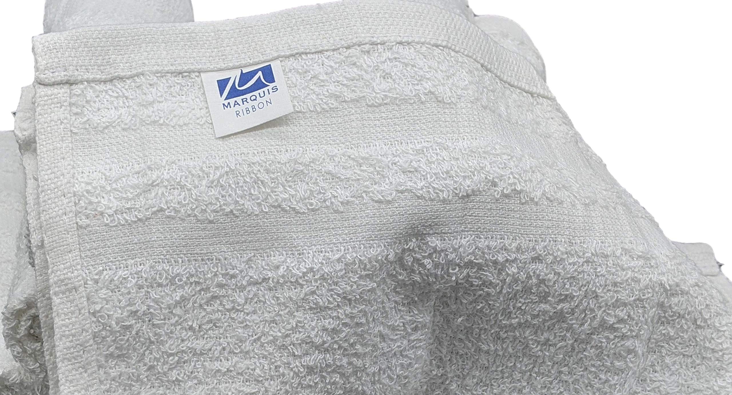 960 Pack - 12x12 Inch White Cotton Ribbon Washcloths - Reusable Lightweight Thin Cleaning Rags for Wood Staining, Painting, Crafts, Garage & Auto Detailing - 1 LB per Dozen - Perfect for DIY Projects & Household Cleaning
