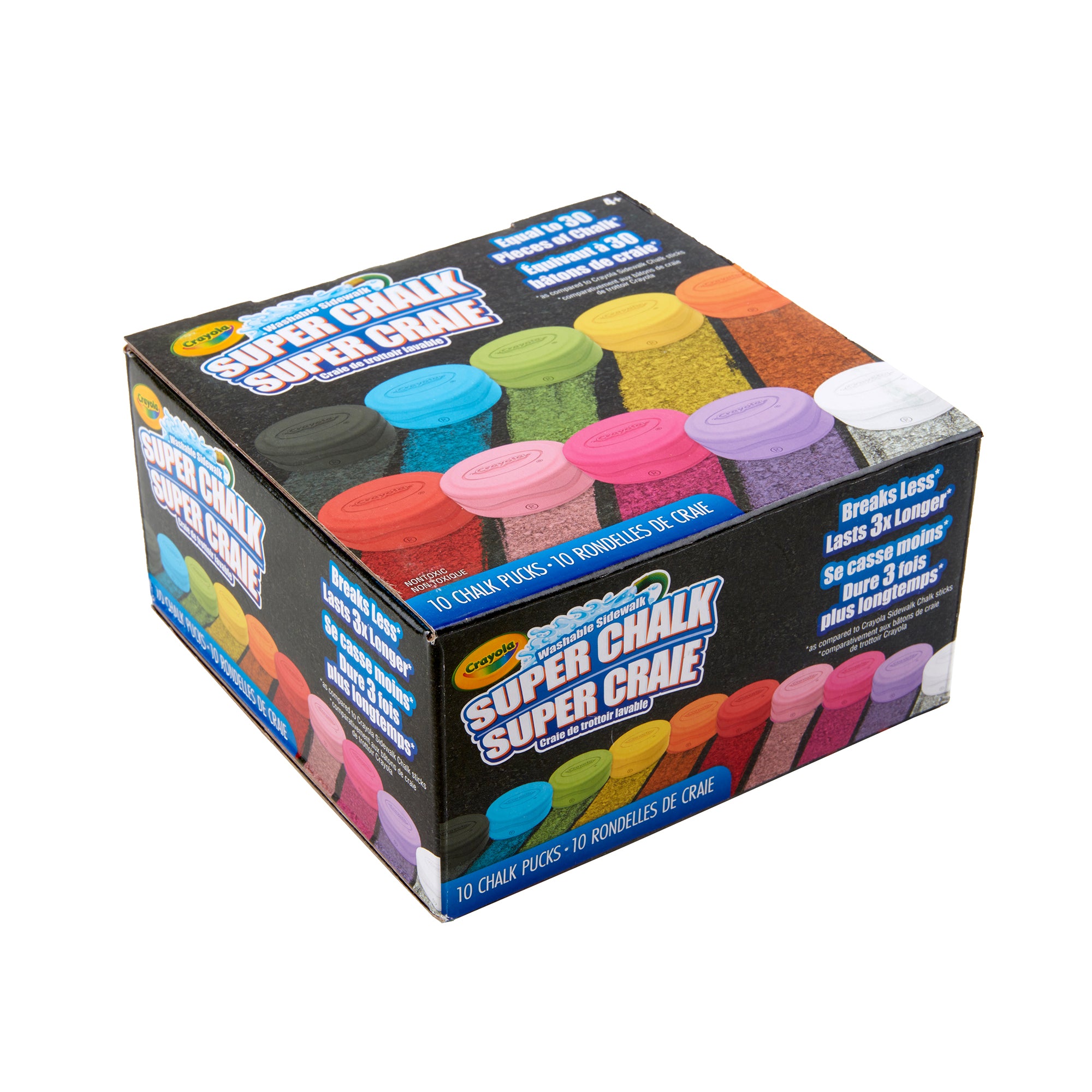 Crayola Super Chalk Rainbow Creativity Set - 10 Vibrant Non-Toxic Washable Sidewalk Chalk Colors for Kids Outdoor Play & Art Projects