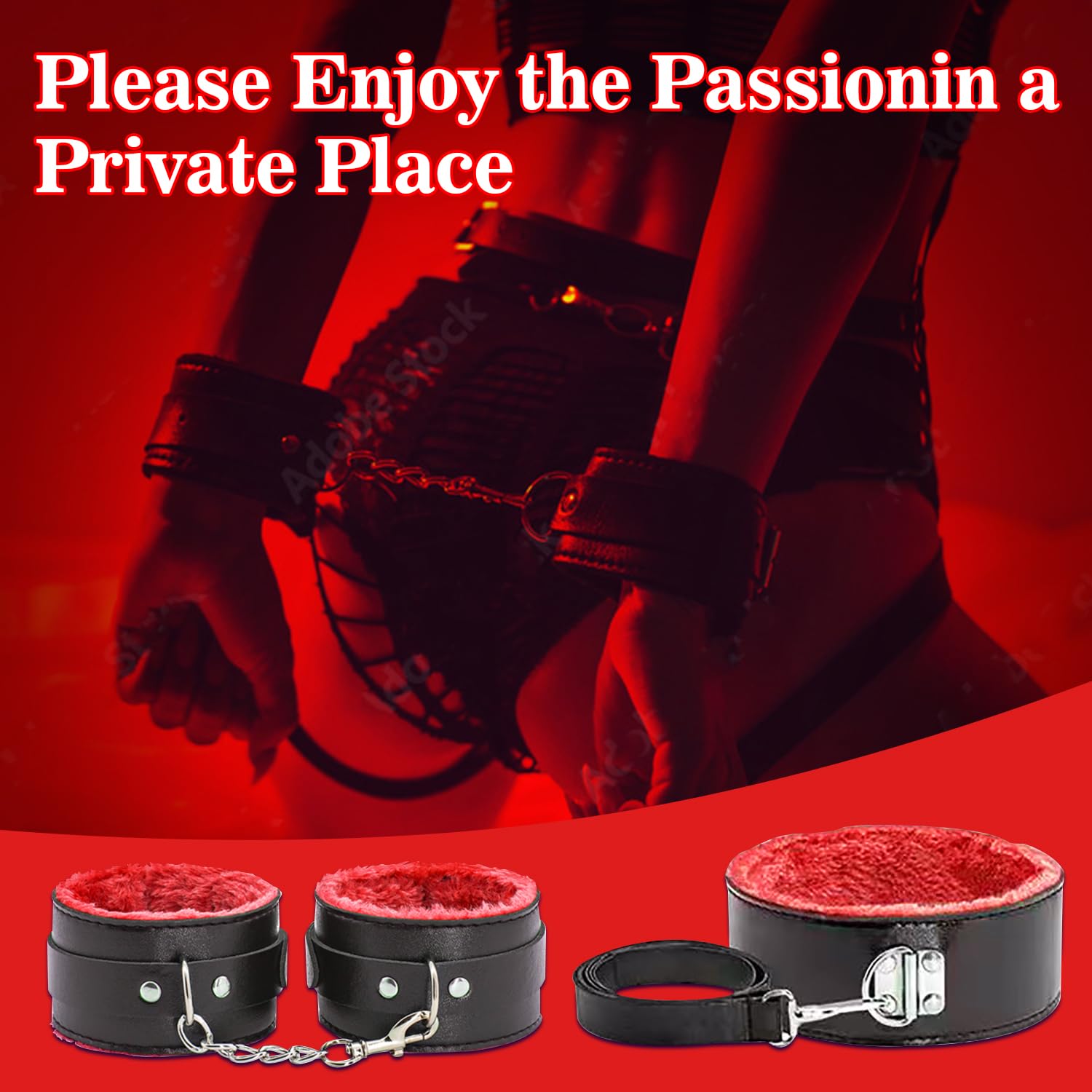 12-Piece BDSM Bondage Restraints Kit for Adults - Premium Bondage Gear & Accessories for Couples & Women - Perfect for Bedroom Play, Spicing Up Relationships & Sensual Exploration