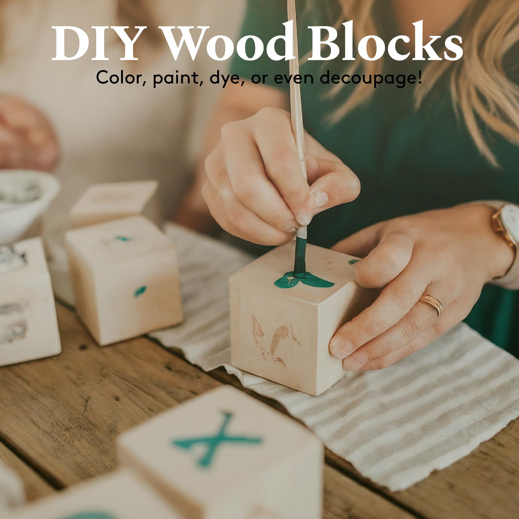 4-inch DIY Wood Cubes - Pack of 25 Large Unfinished Wooden Blocks for Craft Projects, STEM Learning, Building Activities, Monitor Stand, Photo Display & Home Decor | Perfect for Classroom, Office & Kids' Creative Play