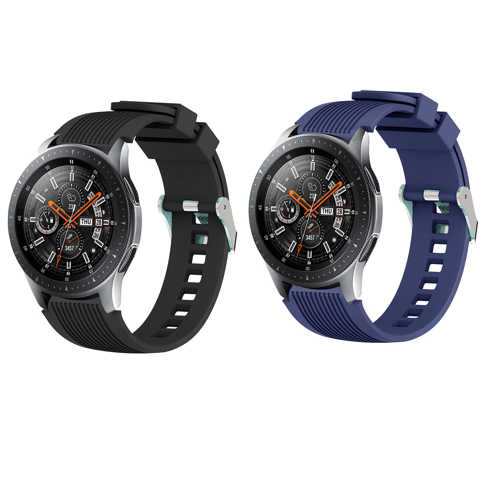 Samsung Galaxy Watch 3 Band 45mm & 46mm | Gear S3 Frontier Compatible Silicone Sports Watch Strap | 22mm Replacement Band for Men & Women | Perfect for Running, Gym & Outdoor Activities