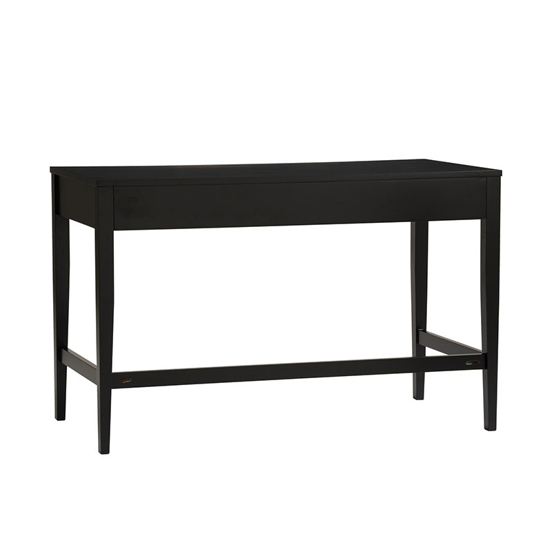 CONALL 47-Inch Study Desk with Storage - Walnut & Black Finish - Perfect for Home Office, Dorm Room, or Small Spaces