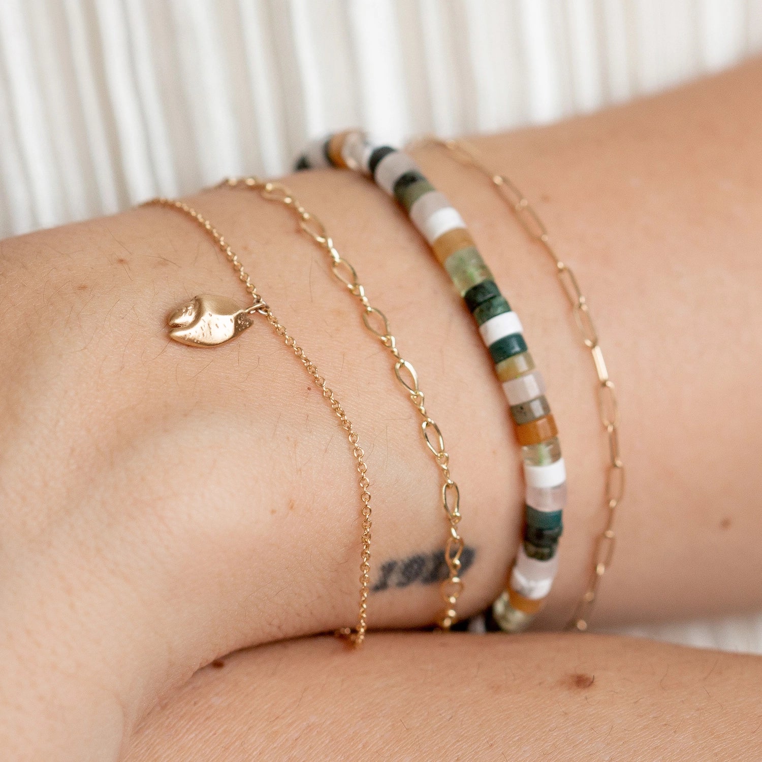Handmade Seagrass Cord Bracelet with Olive Cord & Gemstone Beads - Boho Chic Jewelry for Women, Beach Wear & Summer Fashion Accessories
