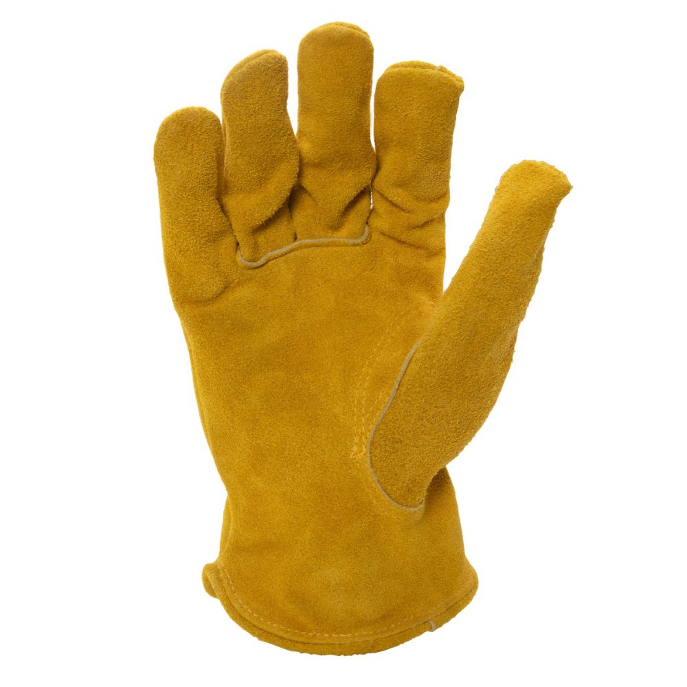 212 Performance LD 90 009 Leather Work Gloves - Golden Brown, Medium Yellow - Durable Driving & Construction Gloves for Men, Perfect for Motorcycle Riding, DIY Projects & Outdoor Work