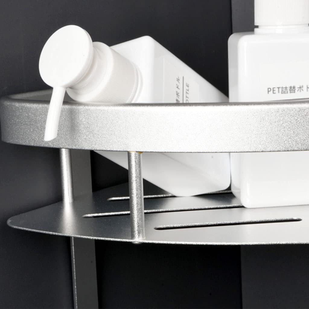 2-Layer Punch-Free Shower Caddy Organizer with Hooks - Wall Mounted Bathroom Storage Shelf for Shampoo, Soap & Accessories | Perfect for Small Bathrooms & Dorm Showers