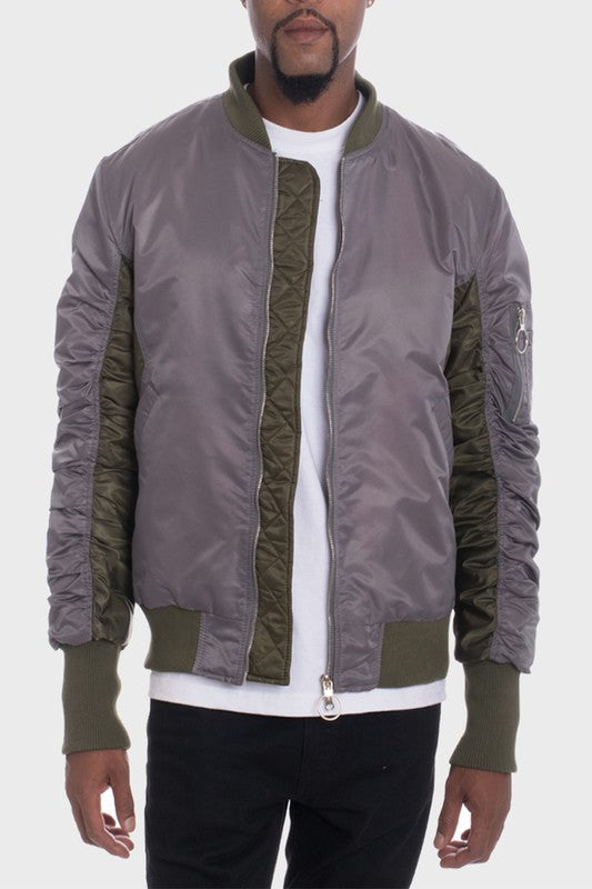Two-Tone Color Block Bomber Jacket for Men & Women - Stylish Lightweight Windbreaker for Casual Wear, Street Fashion & Outdoor Activities