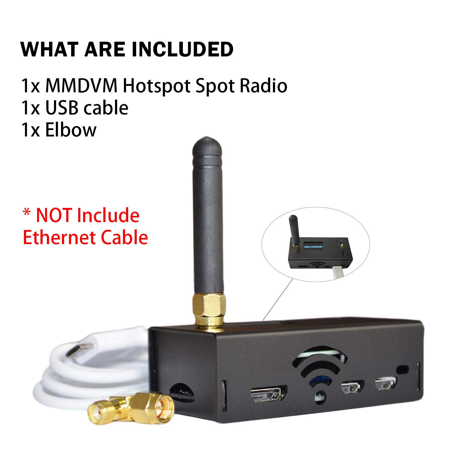 MMDVM Hotspot Kit - Raspberry Pi Zero W with MMDVM Board, 32GB TFT Card, Antenna & OLED Screen - Supports UHF/VHF, C4FM, YSF, NXDN, DSTAR, P25, DMR - Pre-Assembled & Tested (White) - Perfect for Ham Radio Enthusiasts and Digital Voice Communication