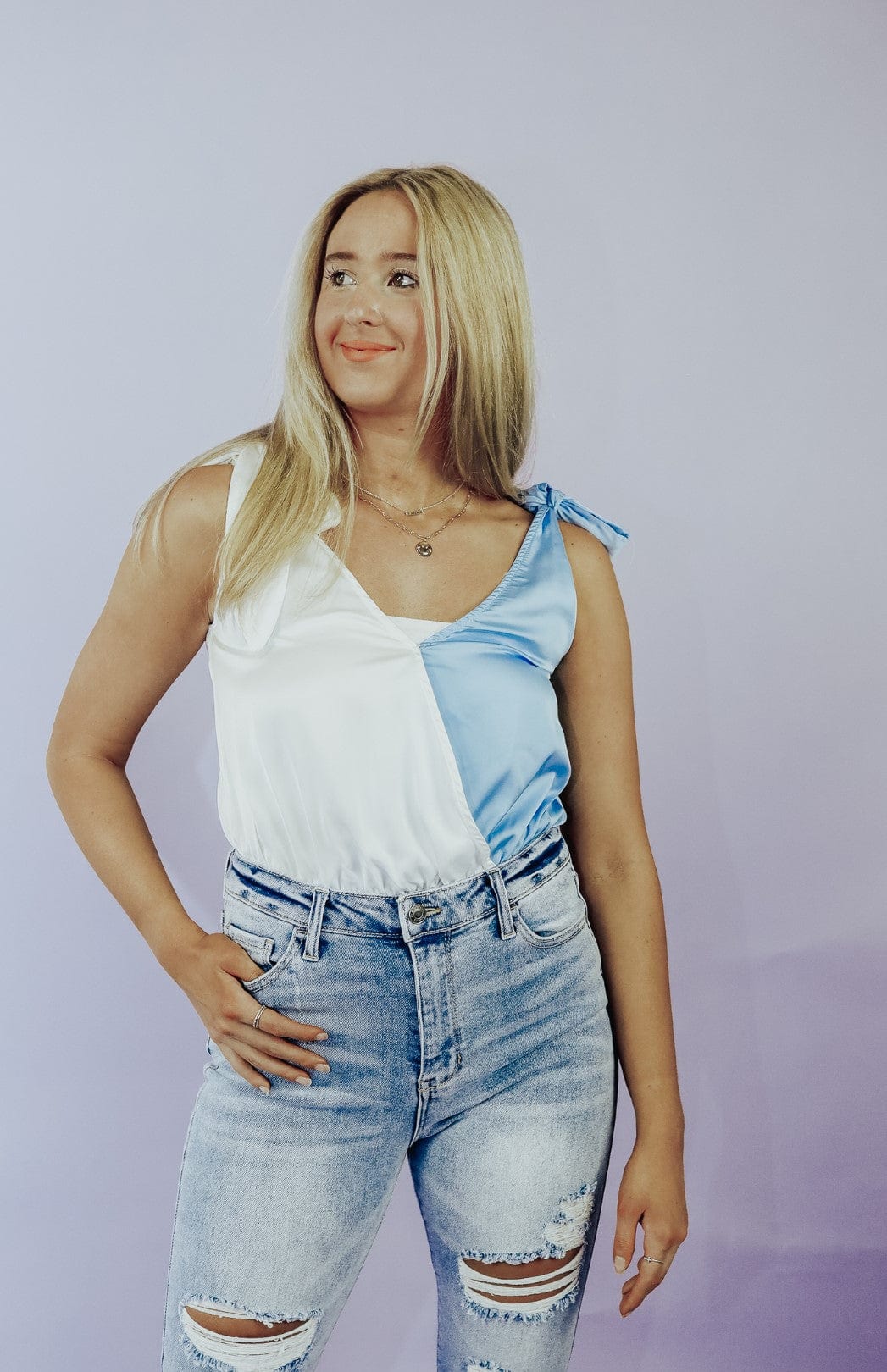 Blue In The Clouds Bodysuit - Stylish Women's Jumpsuit for Casual Wear & Night Out | Comfortable & Trendy One-Piece Outfit for Parties, Dates & Everyday Fashion