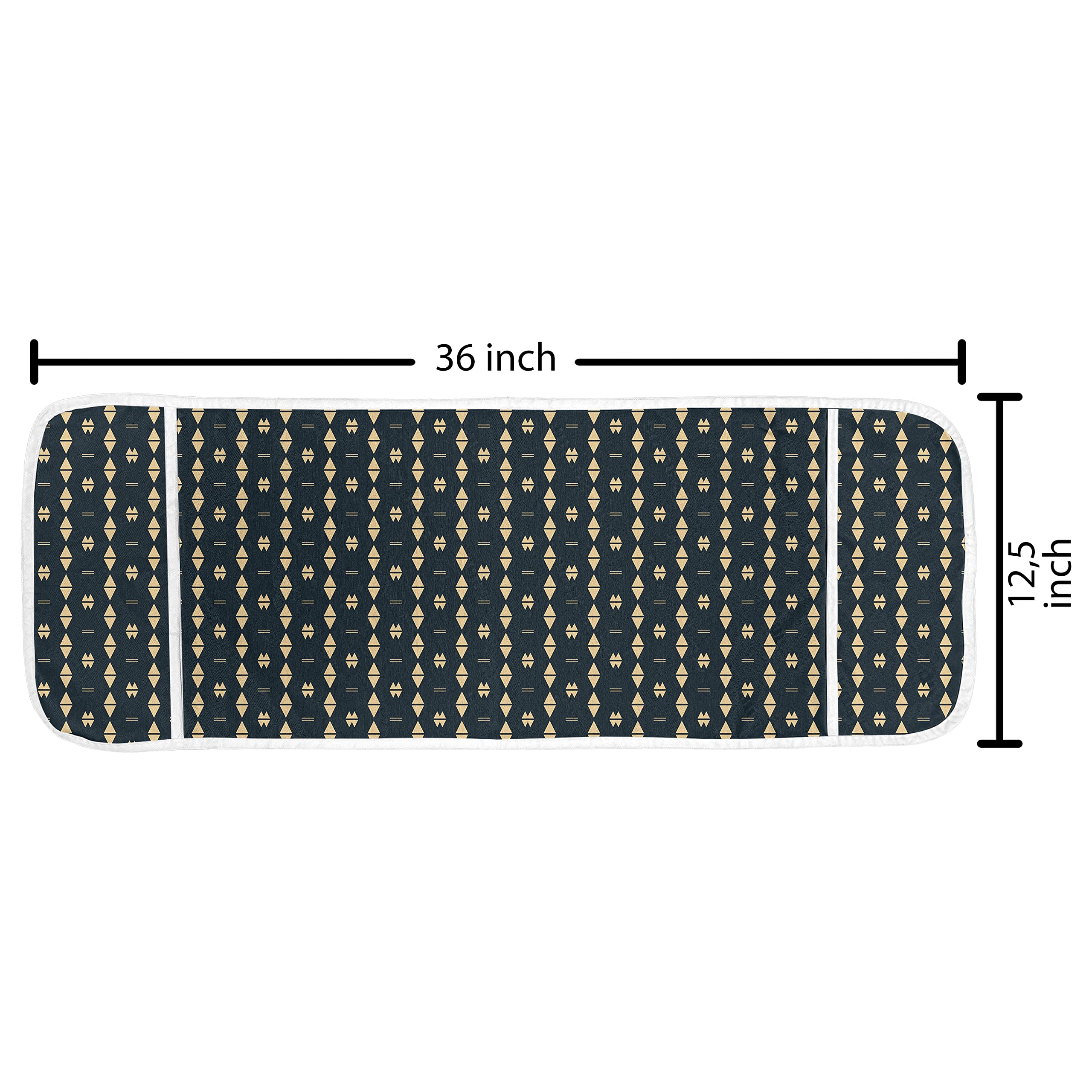 Ambesonne Modern Microwave Cover - Waterproof Kitchen Organizer with Pockets, Abstract Rhombus Pattern in Dark Violet Blue Ecru, 36