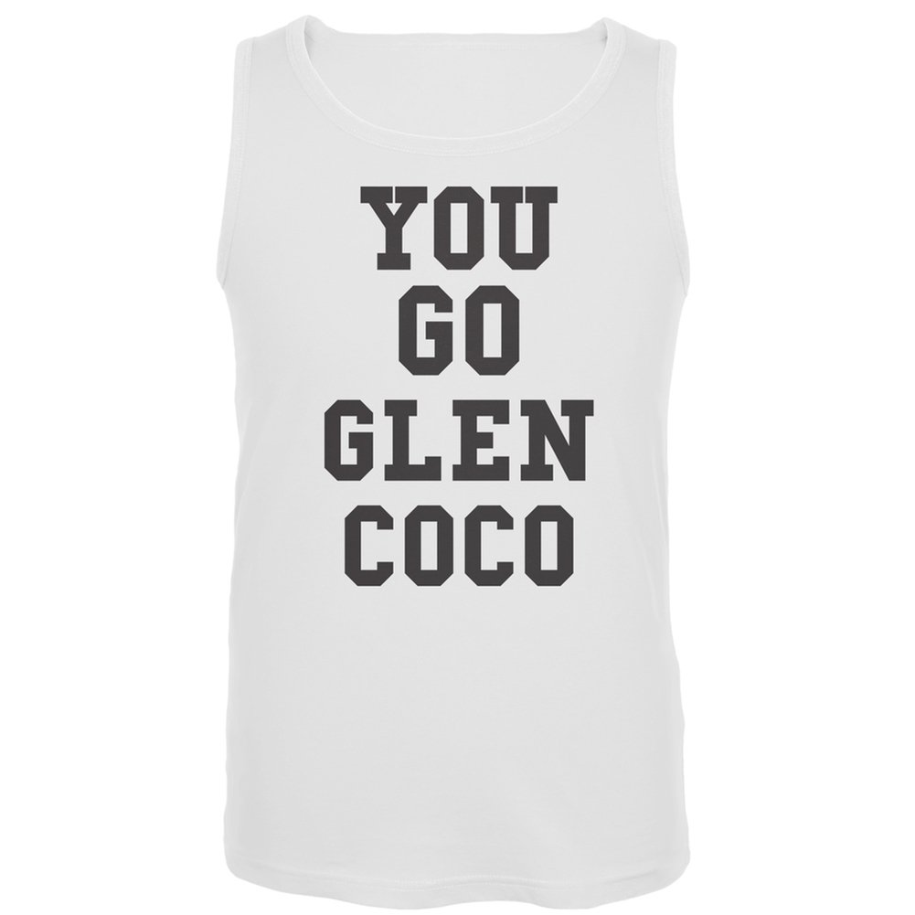 Old Glory - Vintage 'You Go, Glen Coco' Graphic Tank Top - Medium White - Perfect for Summer Outfits, Beach Parties & Movie Theme Costumes