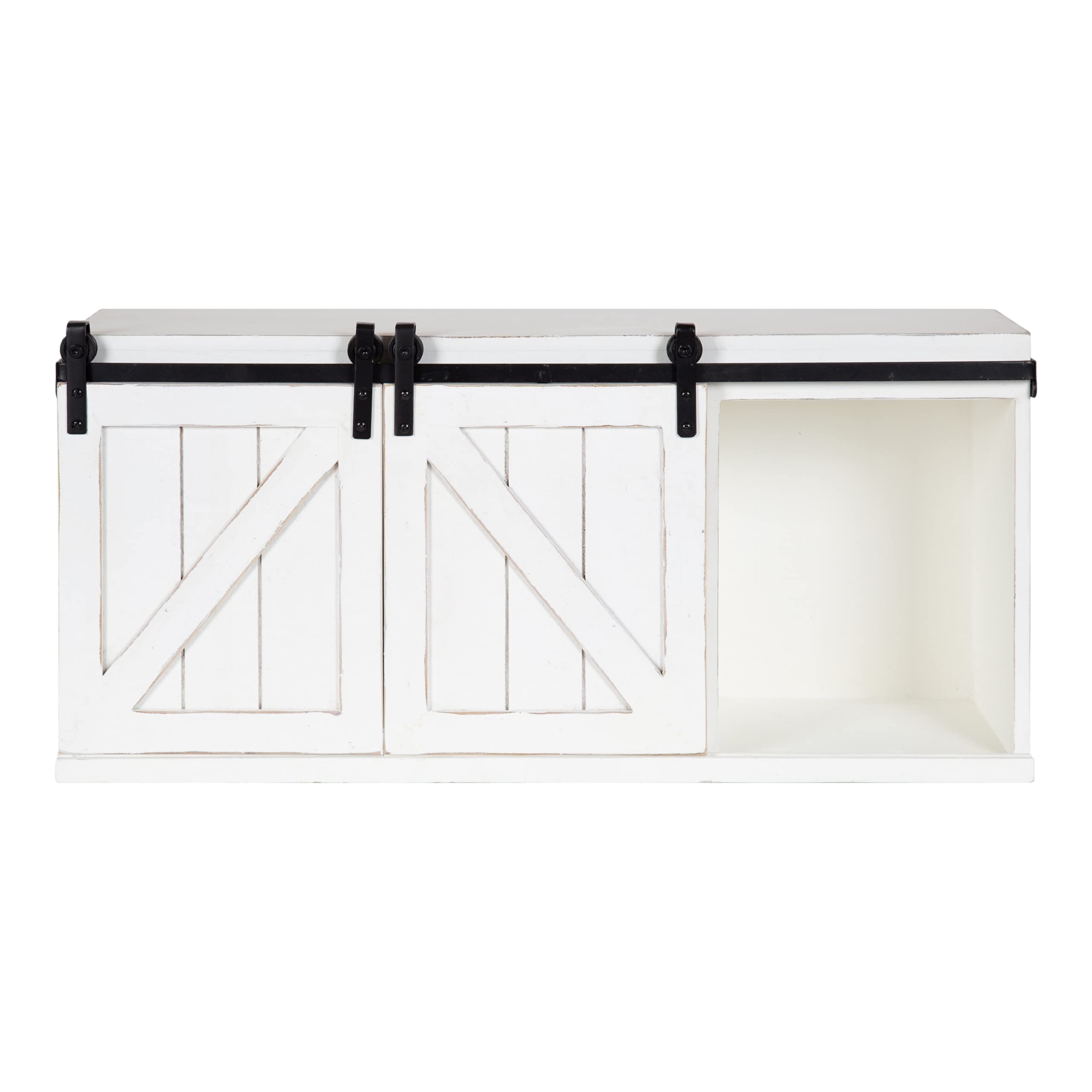 Kate and Laurel Cates Rustic Sliding Door Floating Wall Cabinet - 30