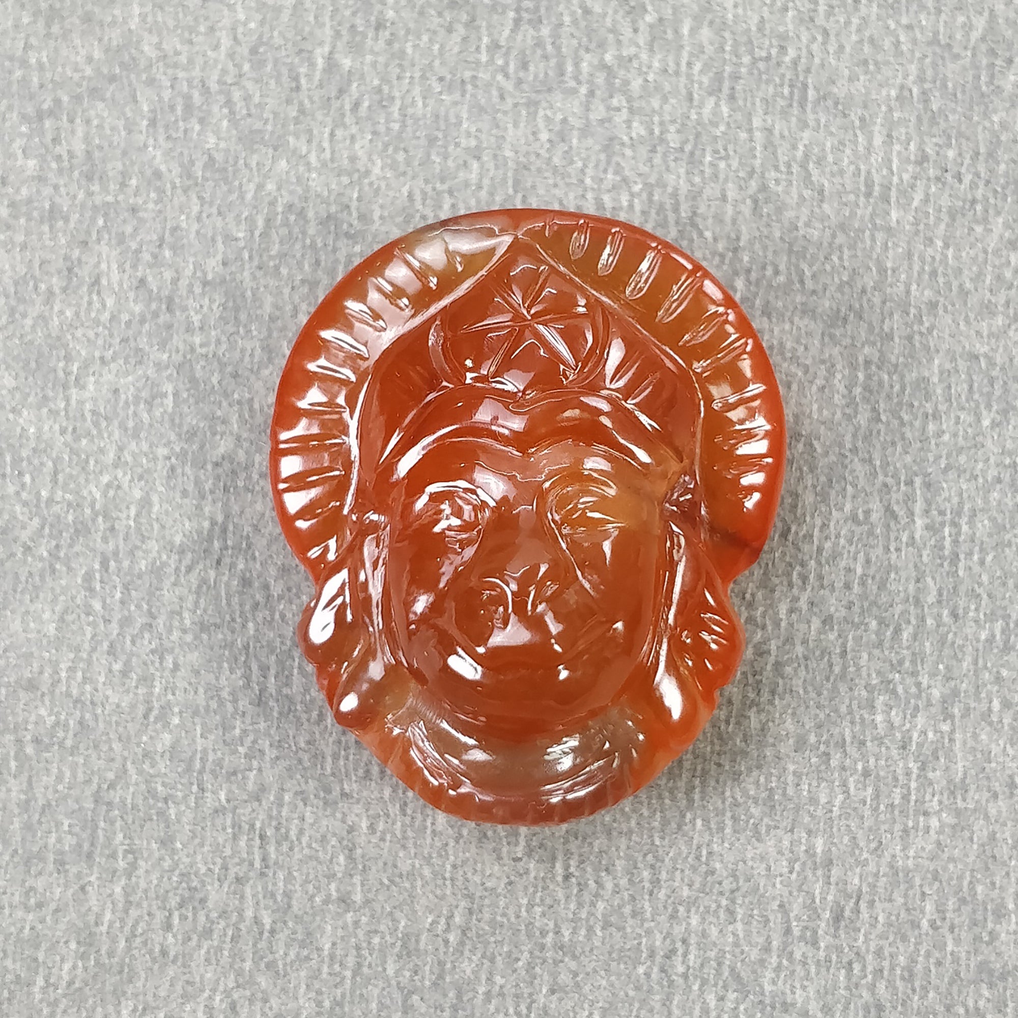 Natural Orange Agate Hand Carved Lord Hanuman Statue - Untreated Healing Gemstone for Meditation, Yoga & Home Decor