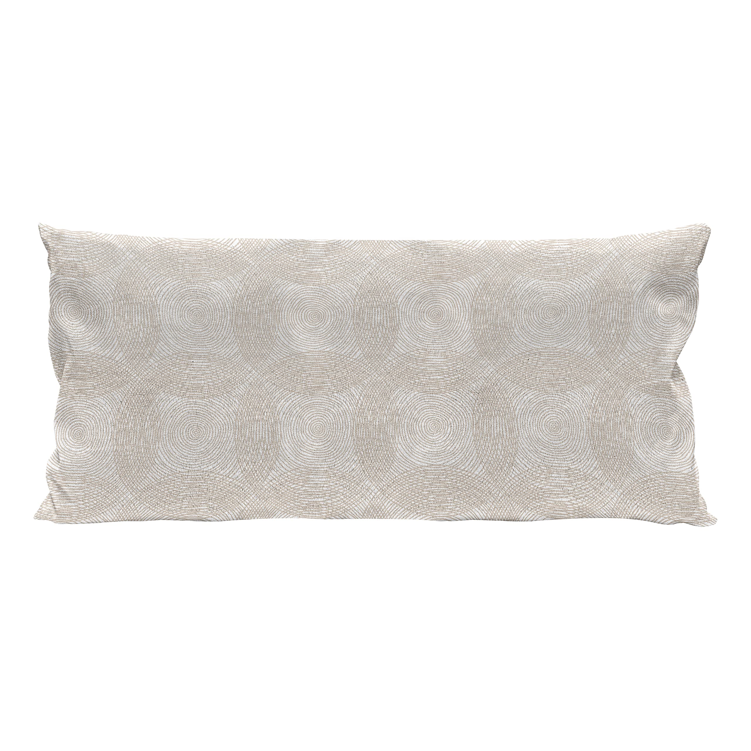 Ambesonne Abstract Bohemian Throw Pillow Cover 36x16 Inches - Soft Tone Geometric Circles & Spirals Design, Beige & White Decorative Cushion Case for Living Room, Bedroom, Sofa