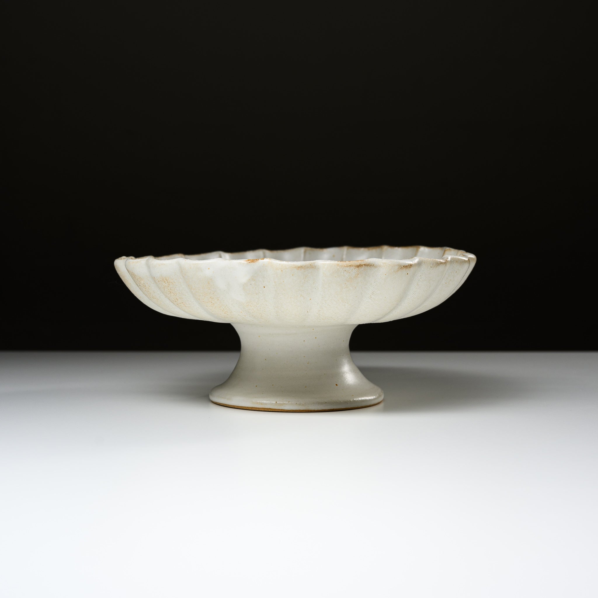 Wakasama Kiln Kinari Pedestal Dish - 8.3 Inch Japanese Ceramic Serving Plate for Sushi, Desserts & Appetizers | Elegant Tableware for Dining & Entertaining