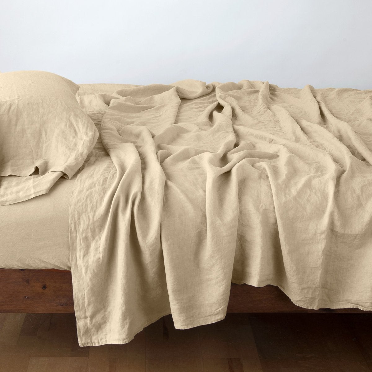 Premium 100% Linen Fitted Sheet - Queen Size, Deep Pocket, Breathable & Soft Bed Sheet Set - Perfect for Summer, Guest Rooms & Eco-Friendly Home Decor