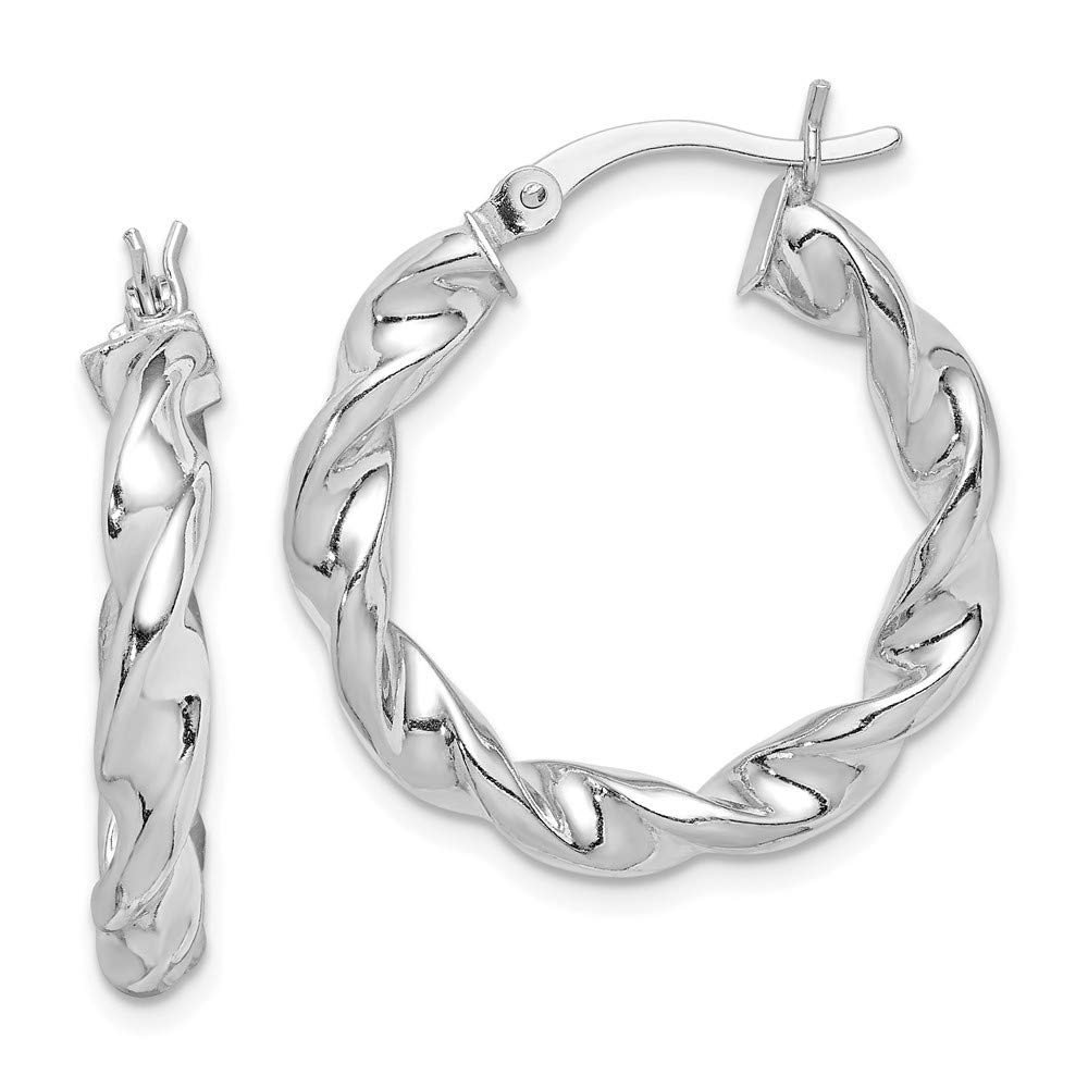 925 Sterling Silver Twist Hoop Earrings for Women - 25mm (19mm x 4mm) Dainty Everyday Jewelry | Perfect for Work, Date Night & Gifts