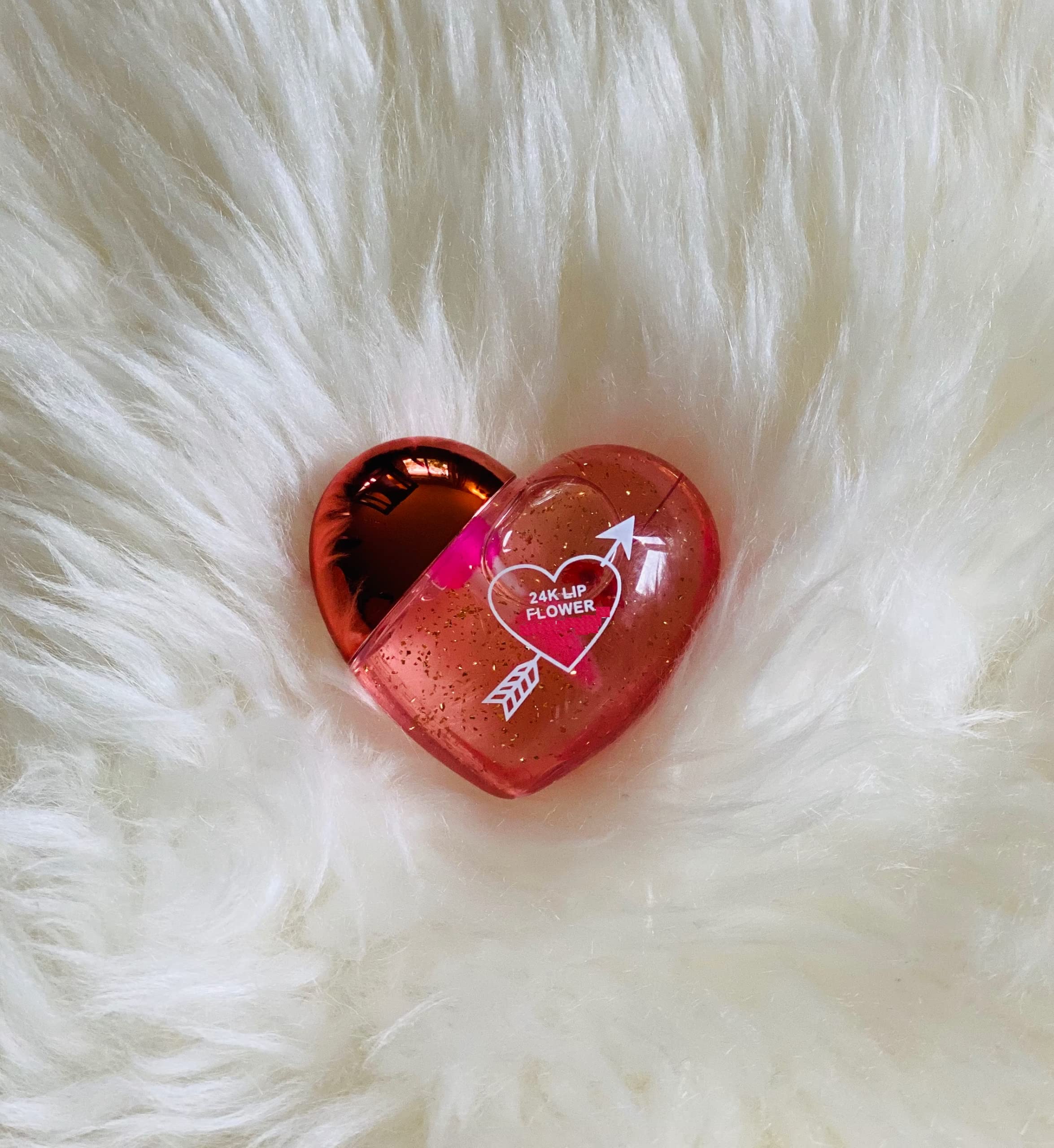 Long-Lasting Moisturizing Lip Oil Gloss - Heart Shaped, Pink Tinted Lip Gloss for Hydration & Shine | Perfect for Daily Wear, Date Night & Special Occasions