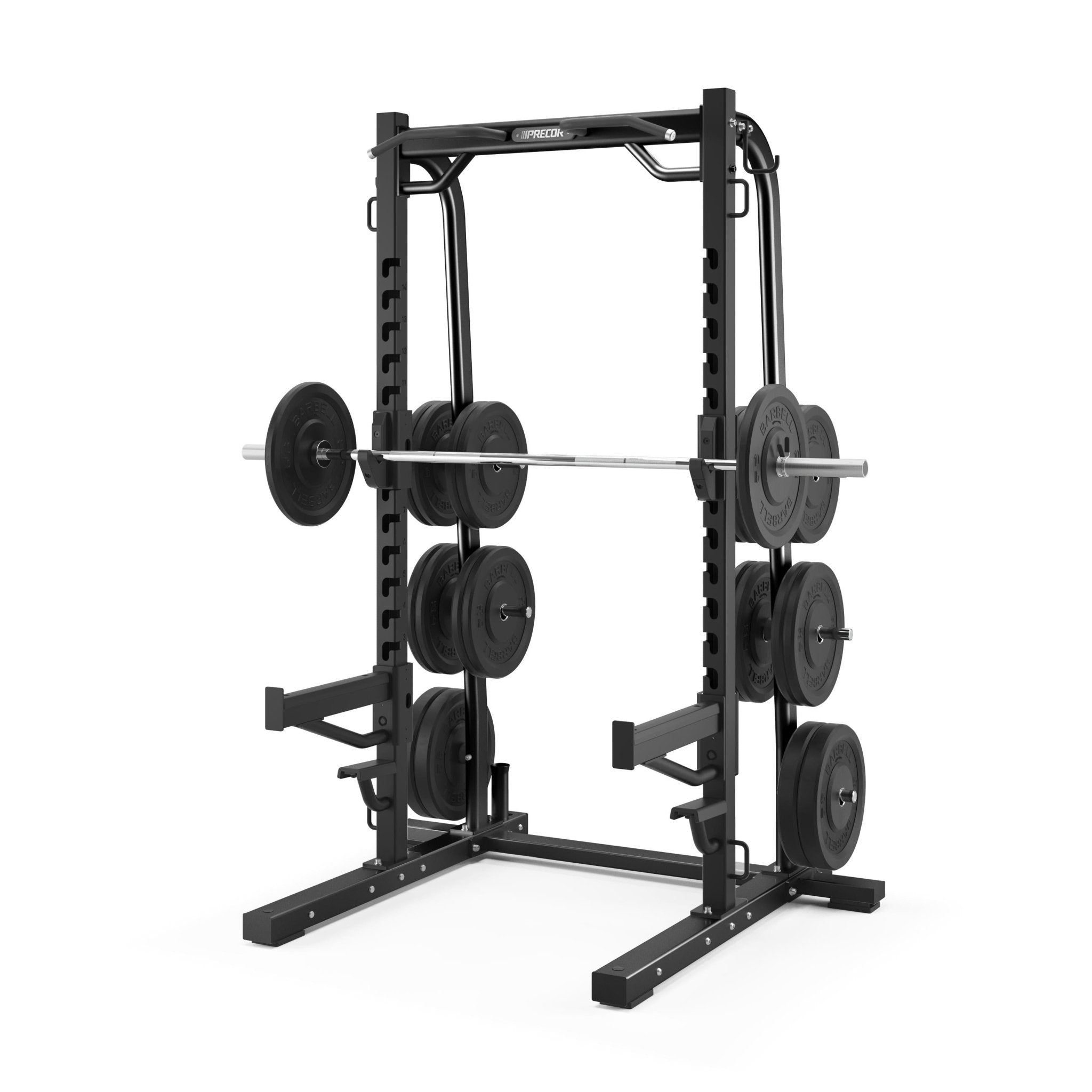 Precor Discovery Series Half Rack (DBR0611) - Heavy Duty Home Gym Equipment for Strength Training & Weightlifting - Perfect for Garage, Basement & Home Workout Spaces