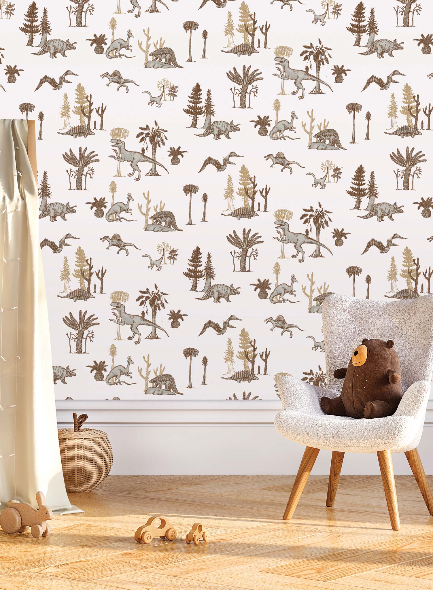 Jurassic Dinosaur Wallpaper - High-Quality Peel and Stick Removable Wallpaper for Kids Room, Nursery, Dorm Decor - Perfect for Bedroom, Living Room & Home Office
