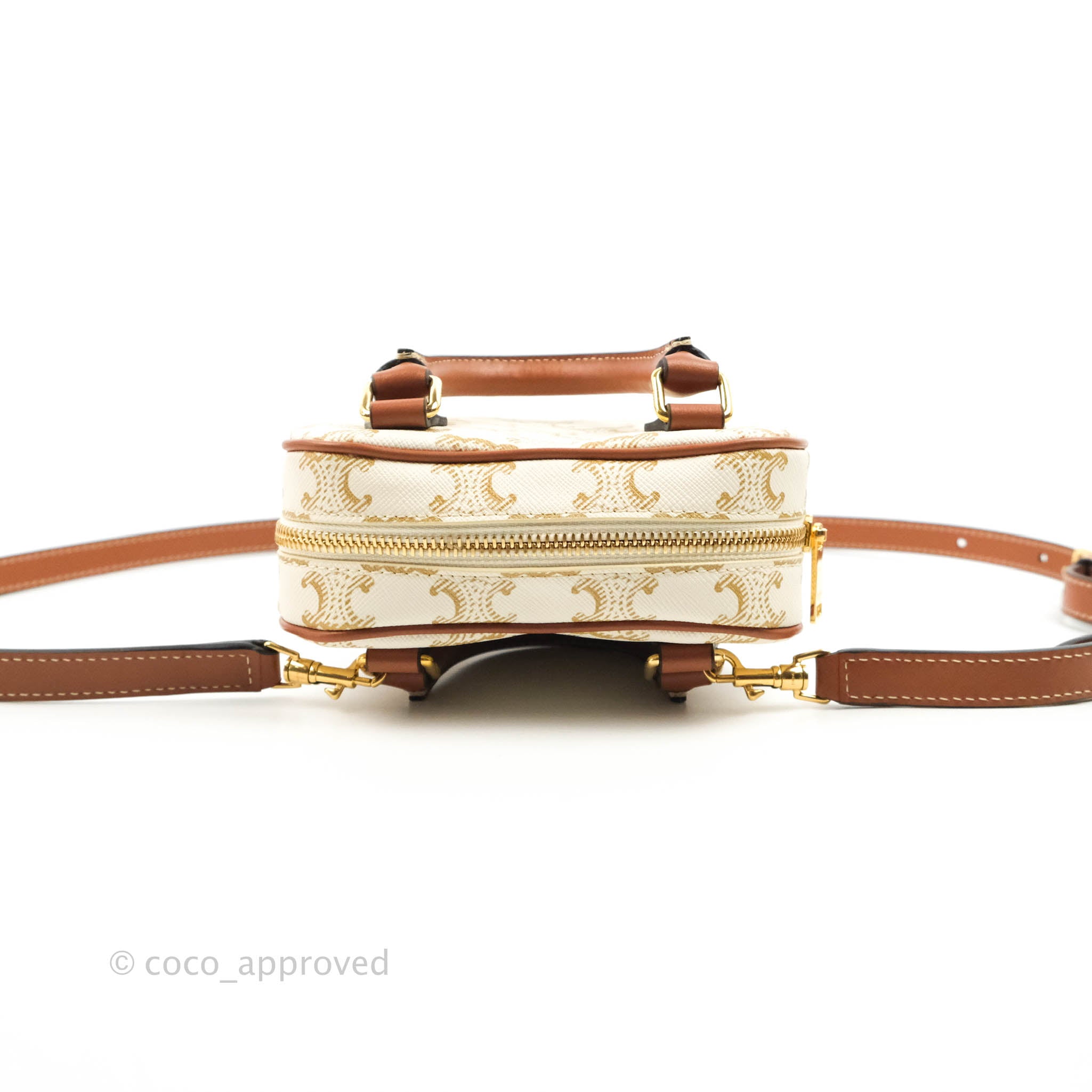 Celine Heart Medium Triomphe Bag in White Calfskin Leather | Luxury Crossbody Purse for Women | Perfect for Date Night & Special Occasions