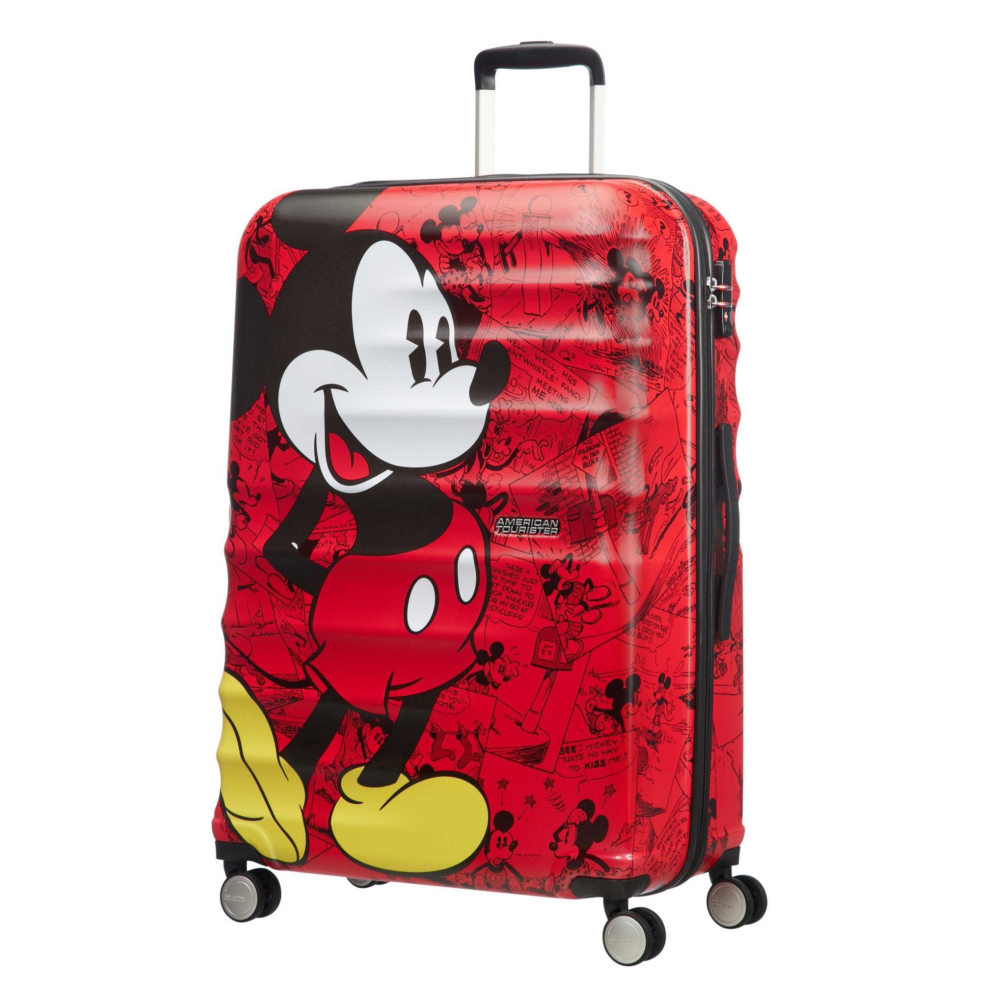 American Tourister Disney Wavebreaker Spinner Large Suitcase - Mickey Comics Red Luggage for Travel, Vacation & Airplane Carry-On