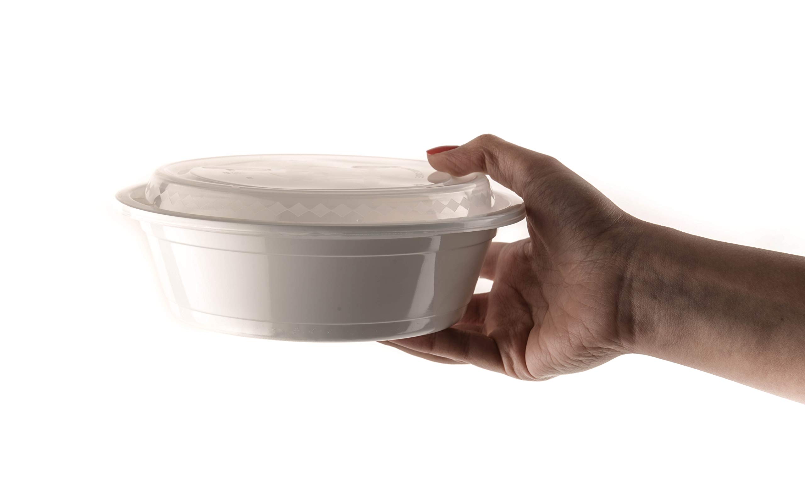 EcoQuality 450-Pack White Round Meal Prep Containers with Lids - 16oz BPA-Free Microwave & Dishwasher Safe Food Storage Bowls | Perfect for Bento Boxes, Lunch Meal Prep, Stir Fry, Freezer Storage & Office/School Use