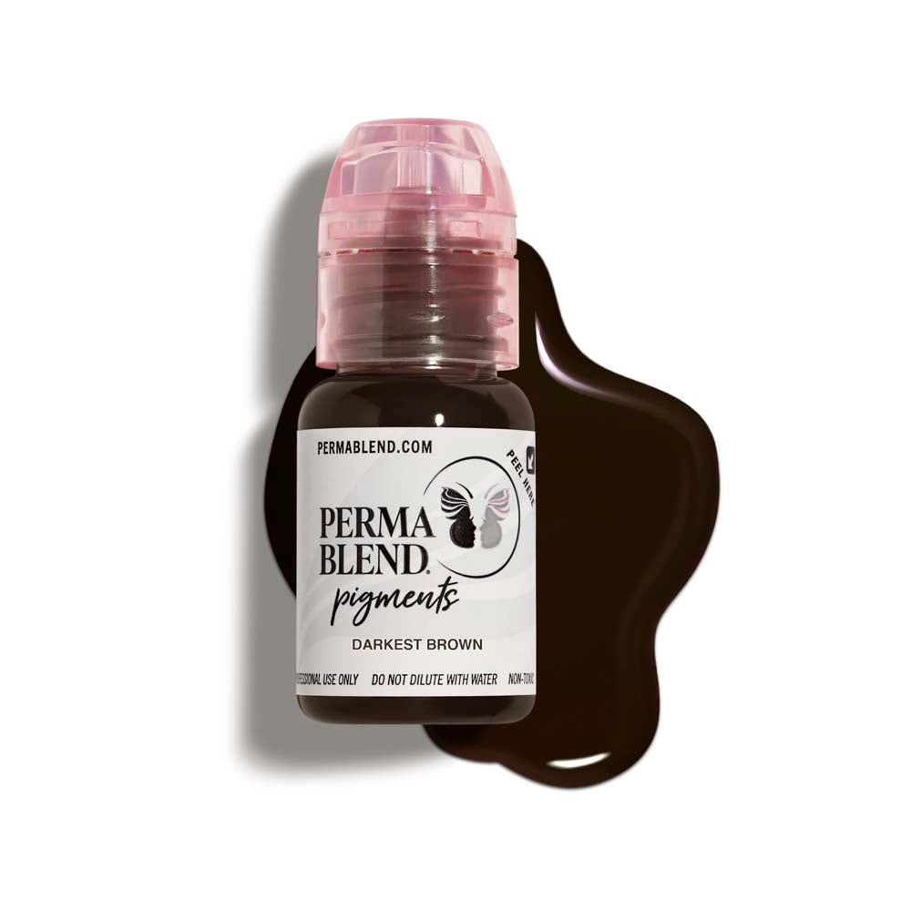 Perma Blend Darkest Brown Tattoo Pigment - Professional Permanent Makeup Ink for Eyebrows & Lips | Ideal for Tattoo Artists & Cosmetic Professionals