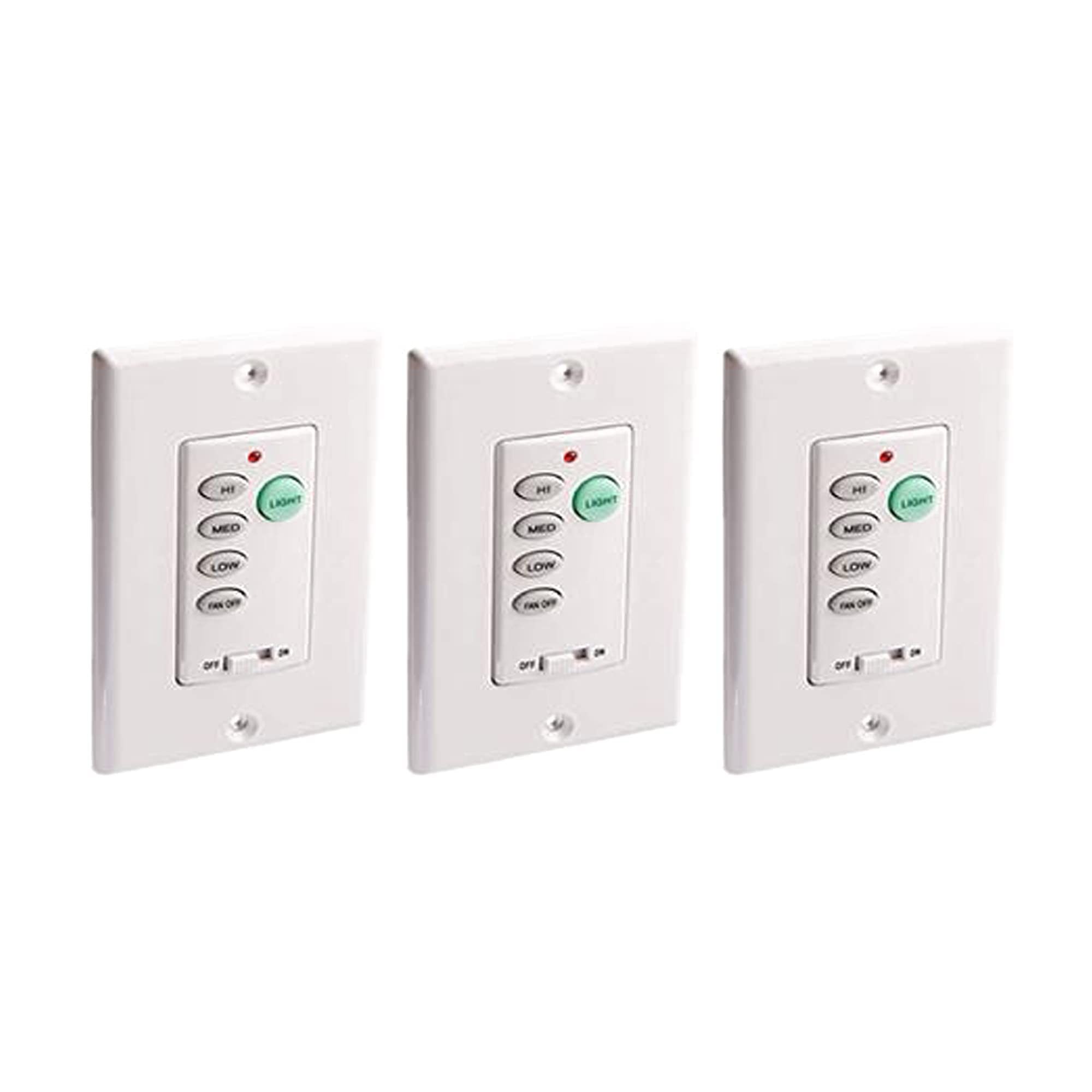 Wireless Ceiling Fan and Light Wall Control Kit - 3 Pack with 3 Fan Speeds & Dimmable Light - Smart Home Lighting Control for Living Room, Bedroom, Office