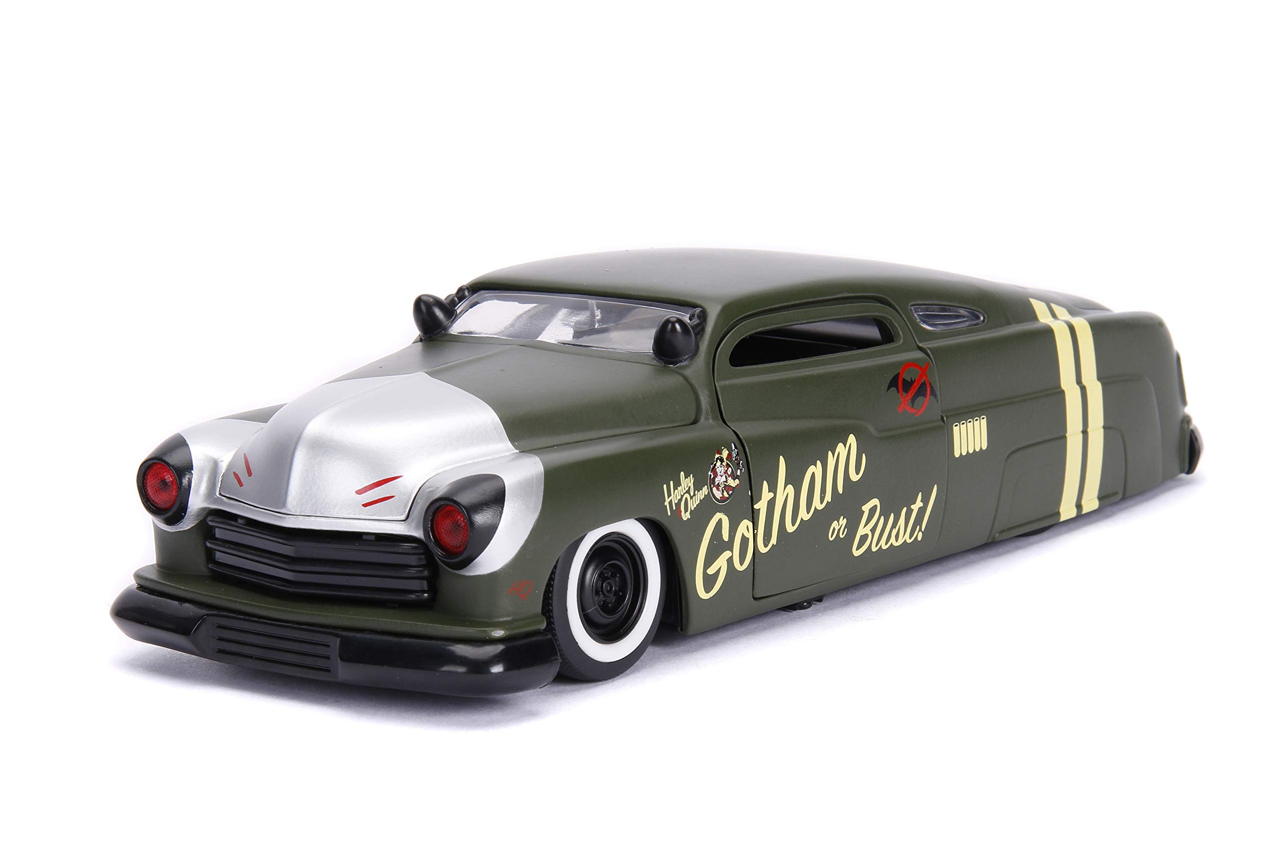 JADA TOYS 1/24 Scale Mercury 1951 & Harley Quinn Action Figure - Collectible Die-Cast Model Car with DC Comics Character for Display & Gifts