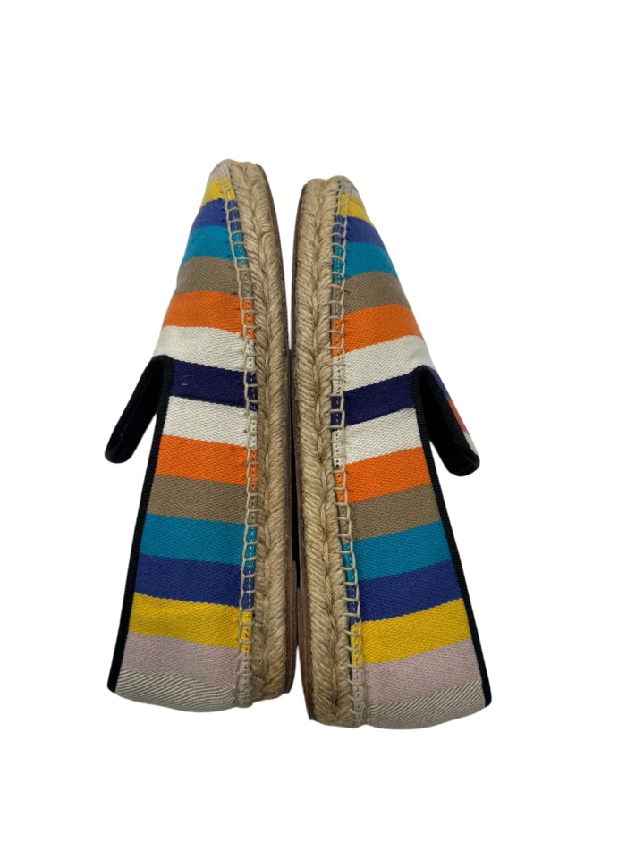 Celine Rainbow Stripe Espadrille Women's Shoes - Size 40 (US 10) | Comfortable Summer Wedges for Beach, Vacation & Casual Outfits