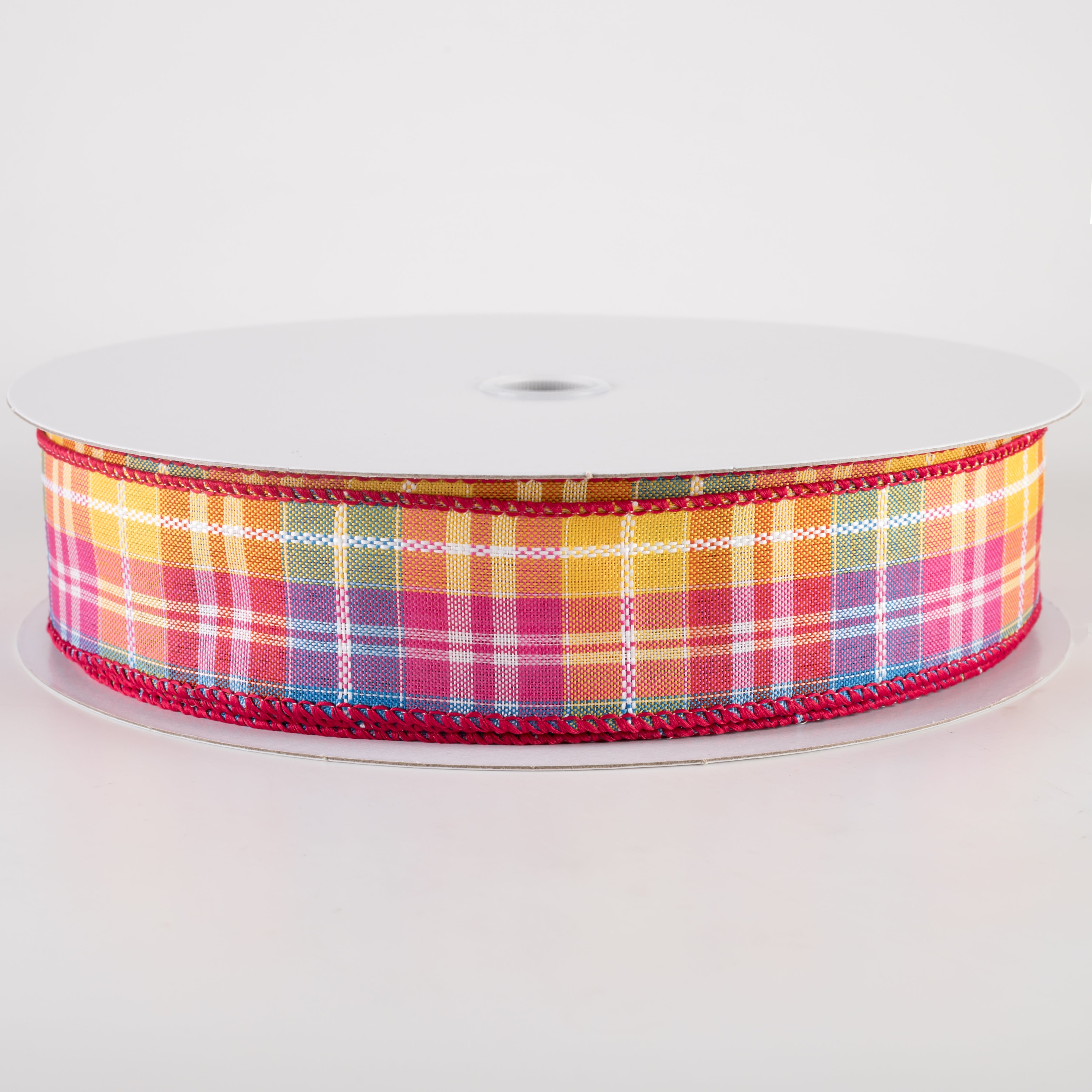 1.5 Inch Kennedy Plaid Ribbon for Fiesta Party Decorations - 50 Yards Bulk Roll for Gift Wrapping, Crafts, and DIY Projects