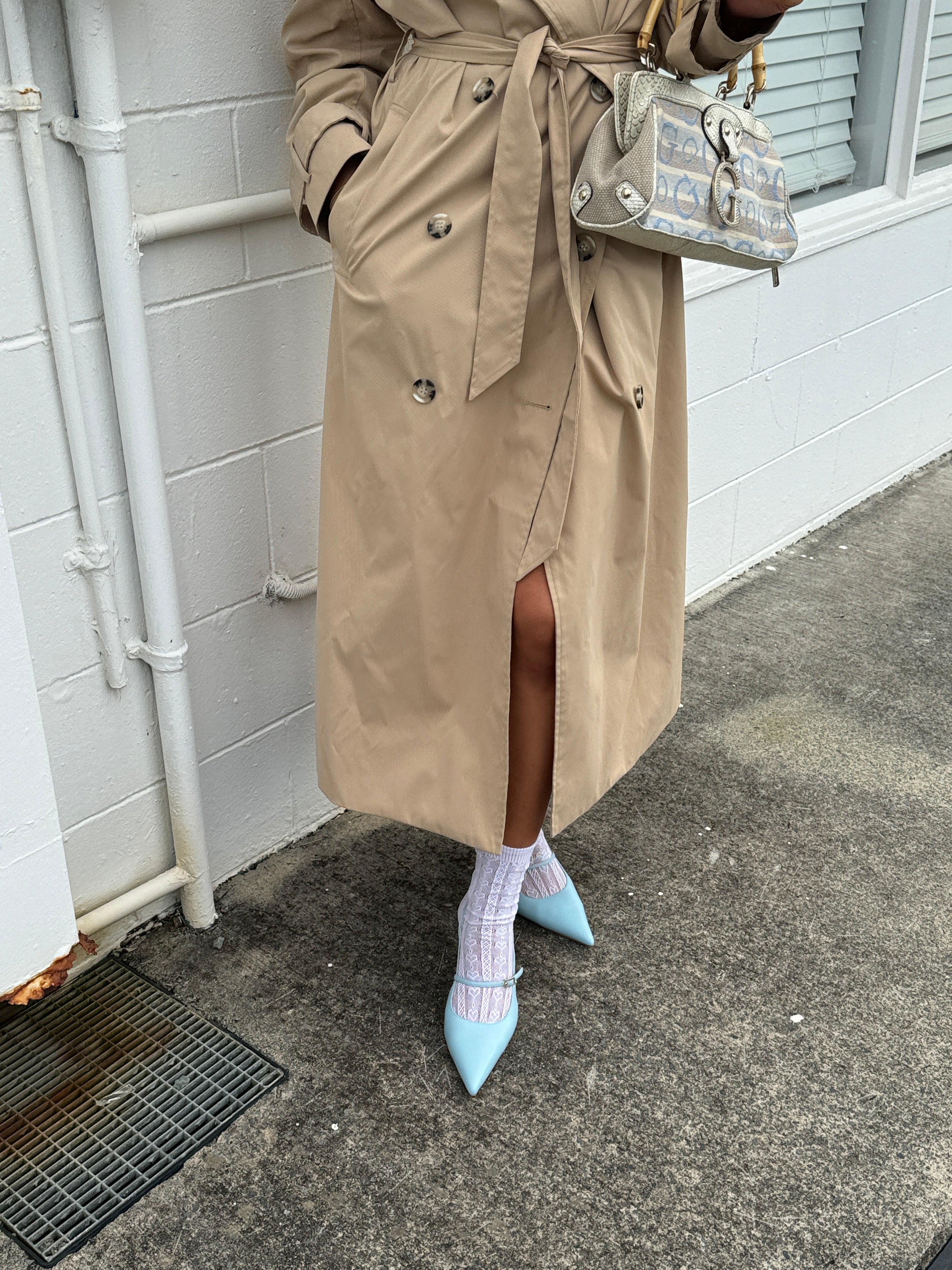 York Slingback Heel - Pale Blue Leather Women's Shoes | Comfortable & Stylish for Office, Party & Wedding Occasions