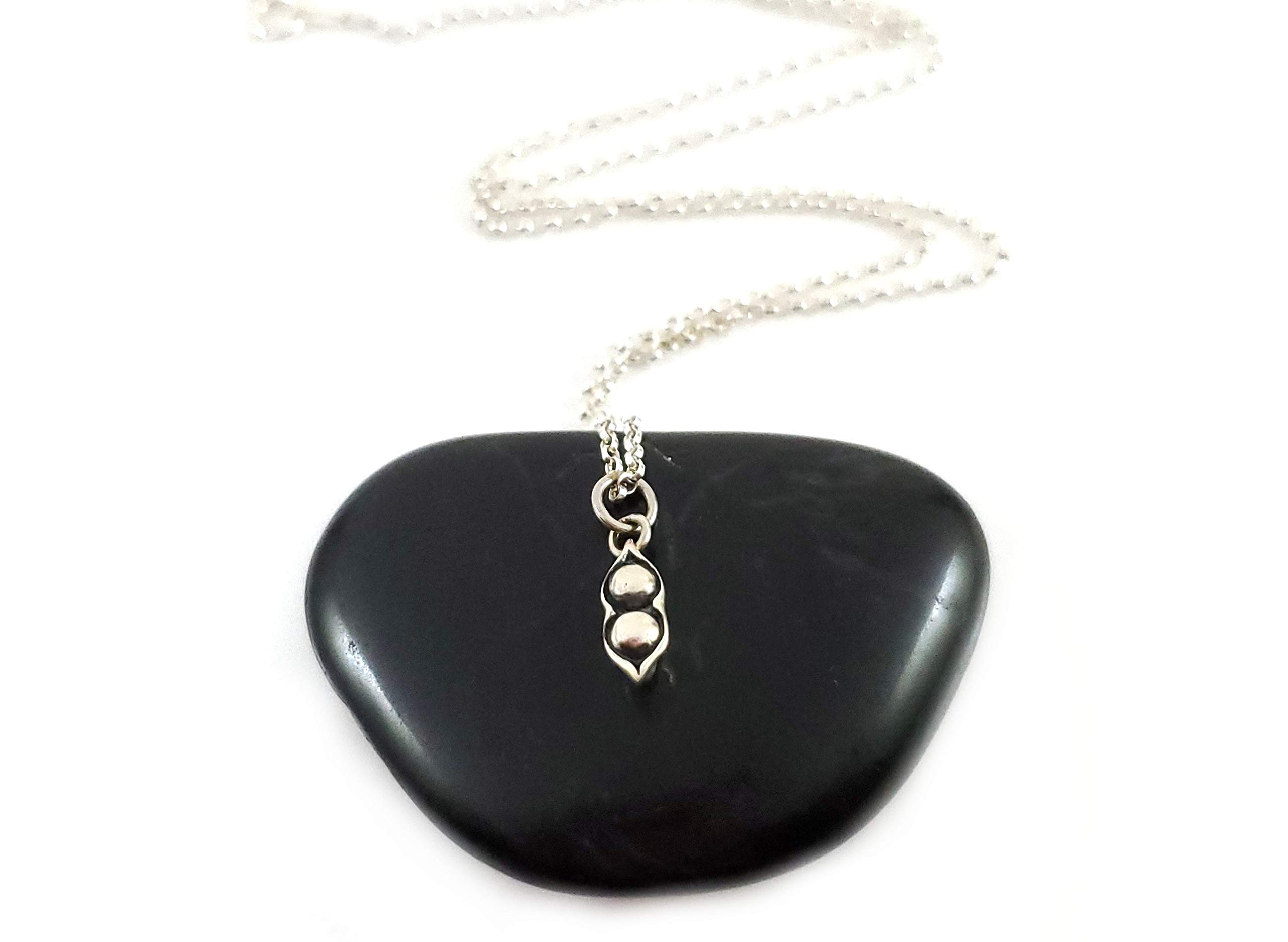 Two Pea Pod Charm Necklace - Sterling Silver Jewelry for Women - Perfect Gift for Mom, Sister & Best Friend - Birthday, Anniversary & Valentine's Day Present