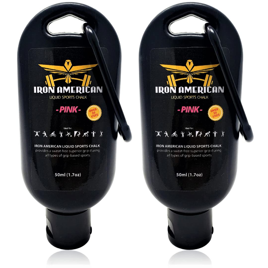 IRON AMERICAN Liquid Sports Chalk - Non-Mess Grip Enhancer for Weightlifting, Gymnastics & Rock Climbing | Long Lasting Formula in Travel-Friendly Bottle | Perfect for Gym Training, Outdoor Climbing & CrossFit Workouts