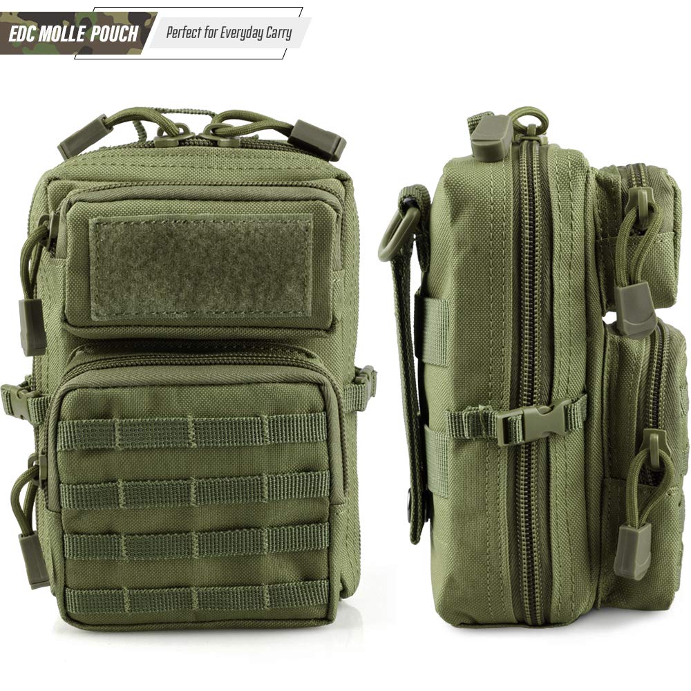 Tactical MOLLE Utility Pouch - EDC Tool Organizer & Phone Holder | Compact Waist Pack for Medical IFAK, Outdoor Gear & Everyday Carry | Perfect for Hiking, Camping & Emergency Preparedness