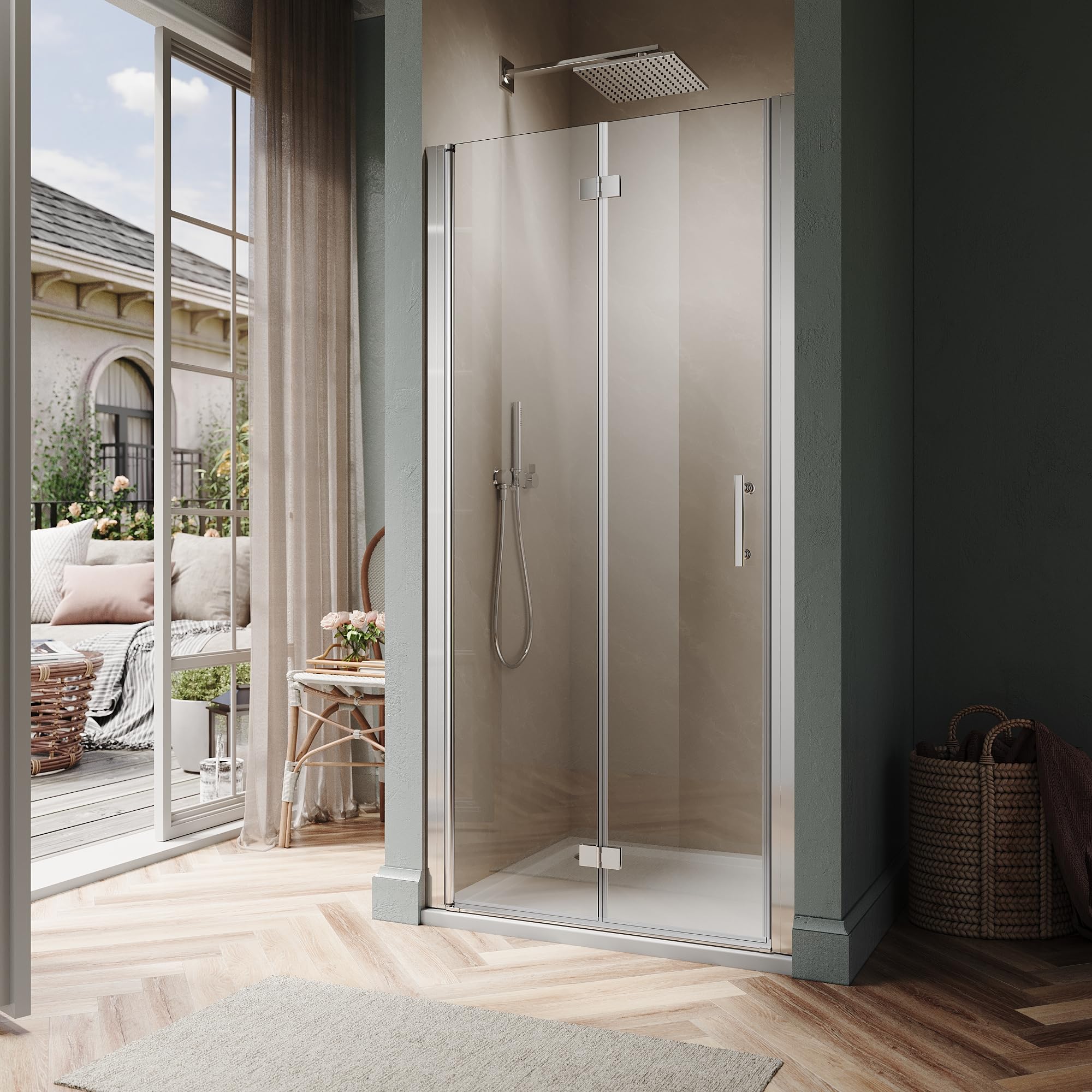 Frameless Bi-Fold Shower Glass Door - 1/4