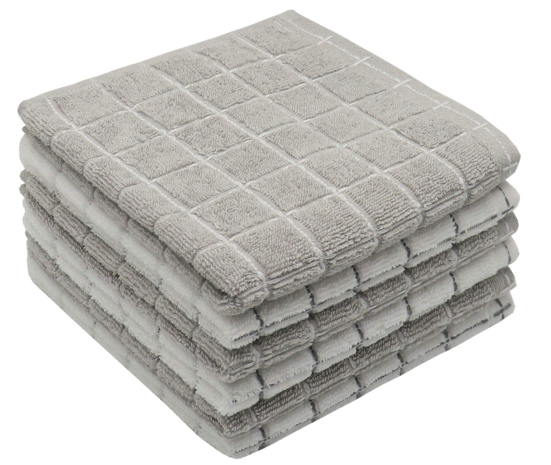 Super Soft & Absorbent Cotton Terry Dish Cloths - Set of 6 (13