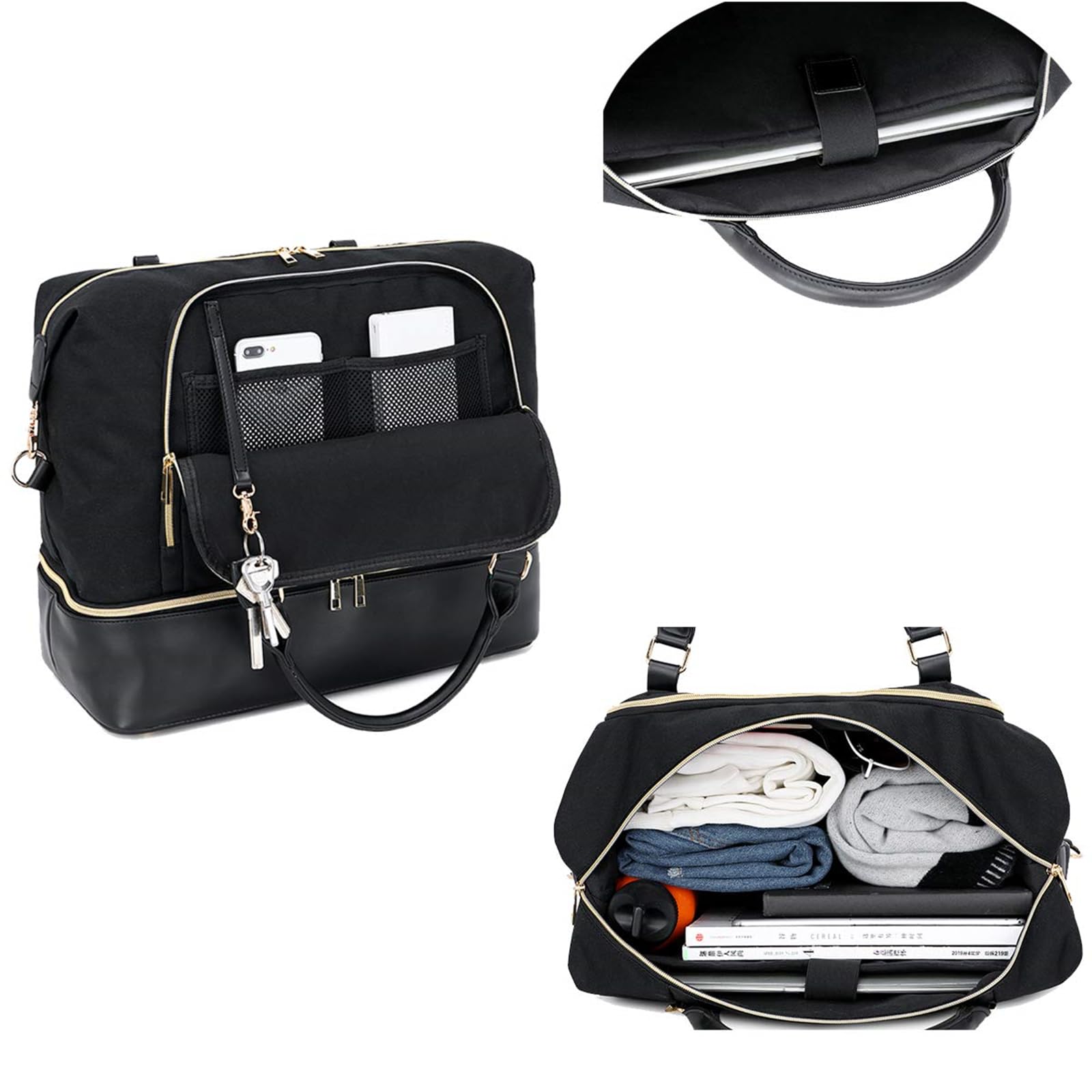 CAMTOP Women's Travel Weekender Bag - Overnight Duffel Carry-On Tote with 15.6 Inch Laptop Compartment, Perfect for Business Trips and Weekend Getaways