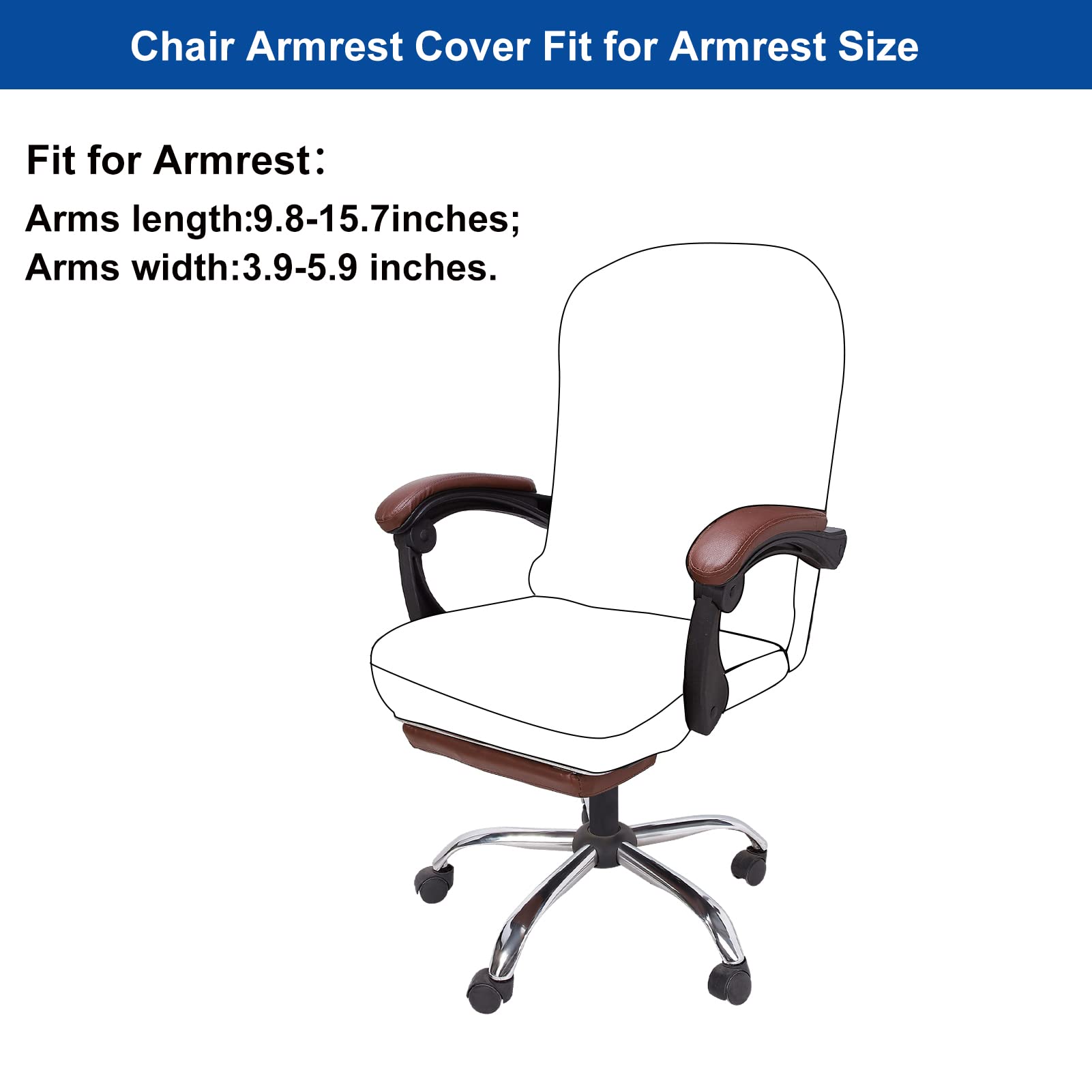 Premium Velvet Office Chair Arm Covers - Removable & Washable Stretchable Armrest Protectors for Desk & Computer Chairs (Black, 2-Piece Set) | Enhance Comfort & Protect Furniture in Home Offices & Workspaces