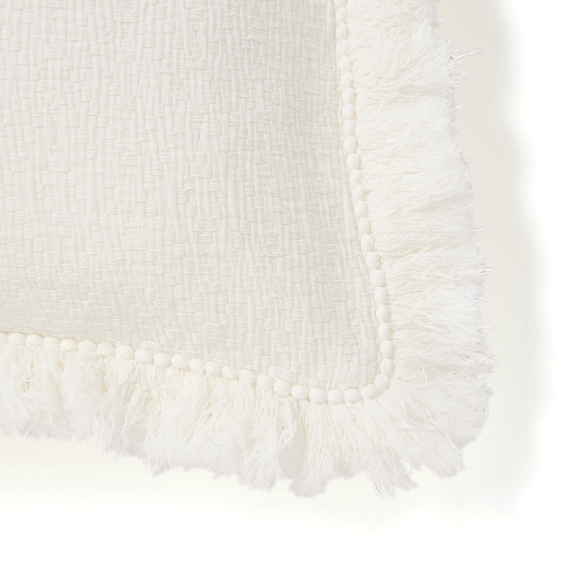 Premium Diamond Fringe Cushion Cover 600x600mm - Soft White Luxury Throw Pillow Case for Sofa, Bed & Home Decor - Perfect for Living Room, Bedroom & Cozy Spaces