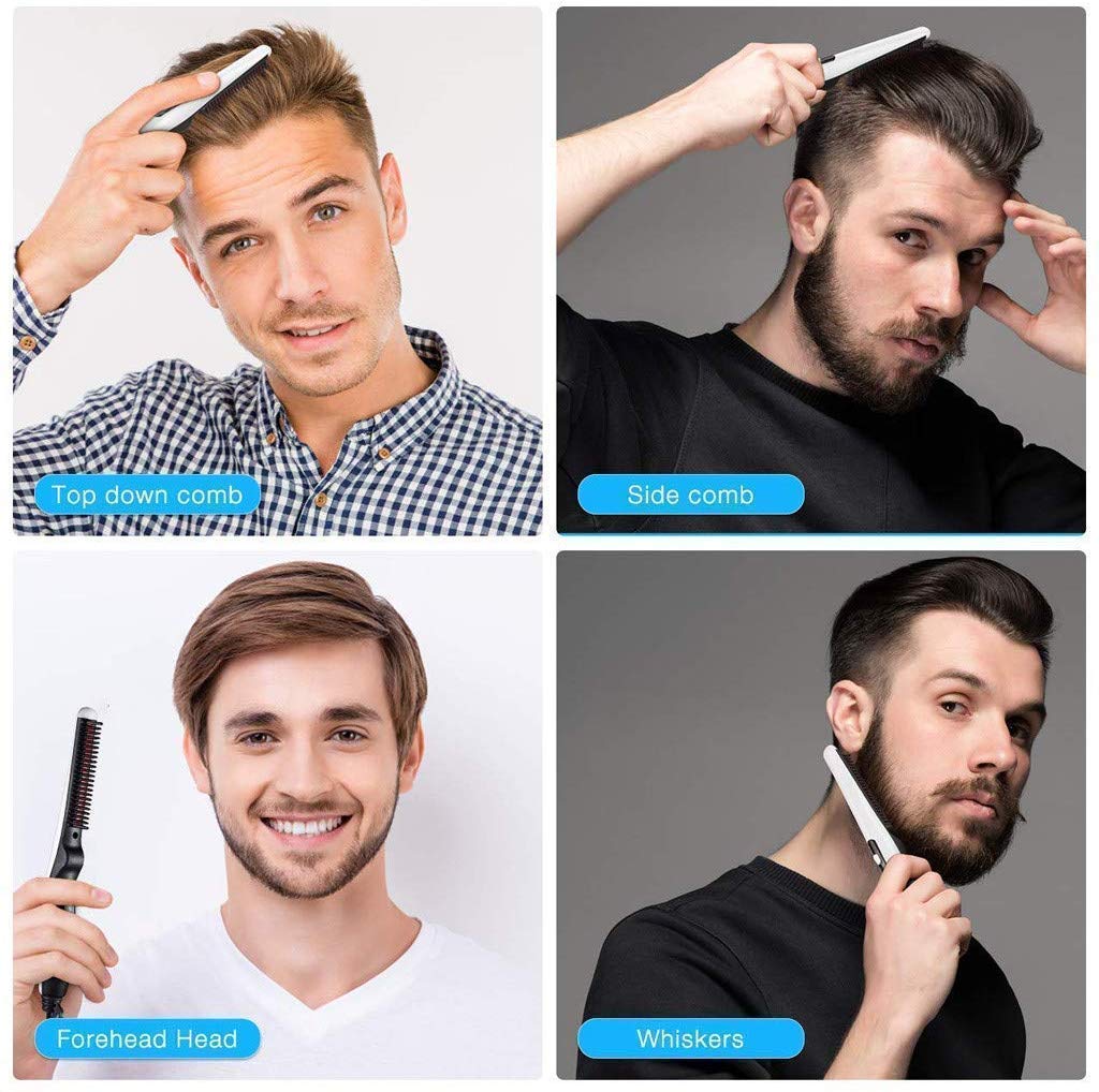 Scotputt Electric Beard Comb & Hair Styling Iron for Men - Professional Mustache & Sideburns Straightener - Perfect for Grooming, Styling & Daily Use at Home or Travel