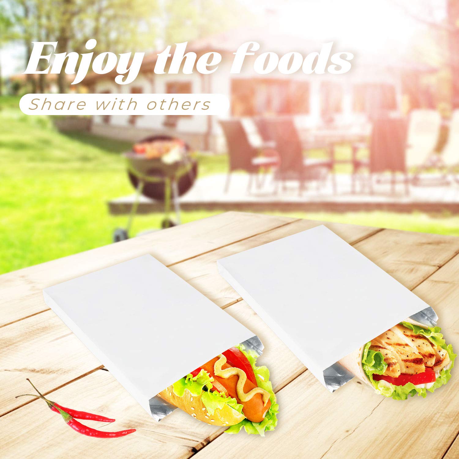 EUSOAR 100pcs Kraft Paper Lunch Bags 10.2x6.2x1.5 Inches - Greaseproof Burger Wraps, BBQ Food Storage, Cookie & Popcorn Bags | Eco-Friendly Disposable Kitchen Bags for Picnics, Parties & Takeout