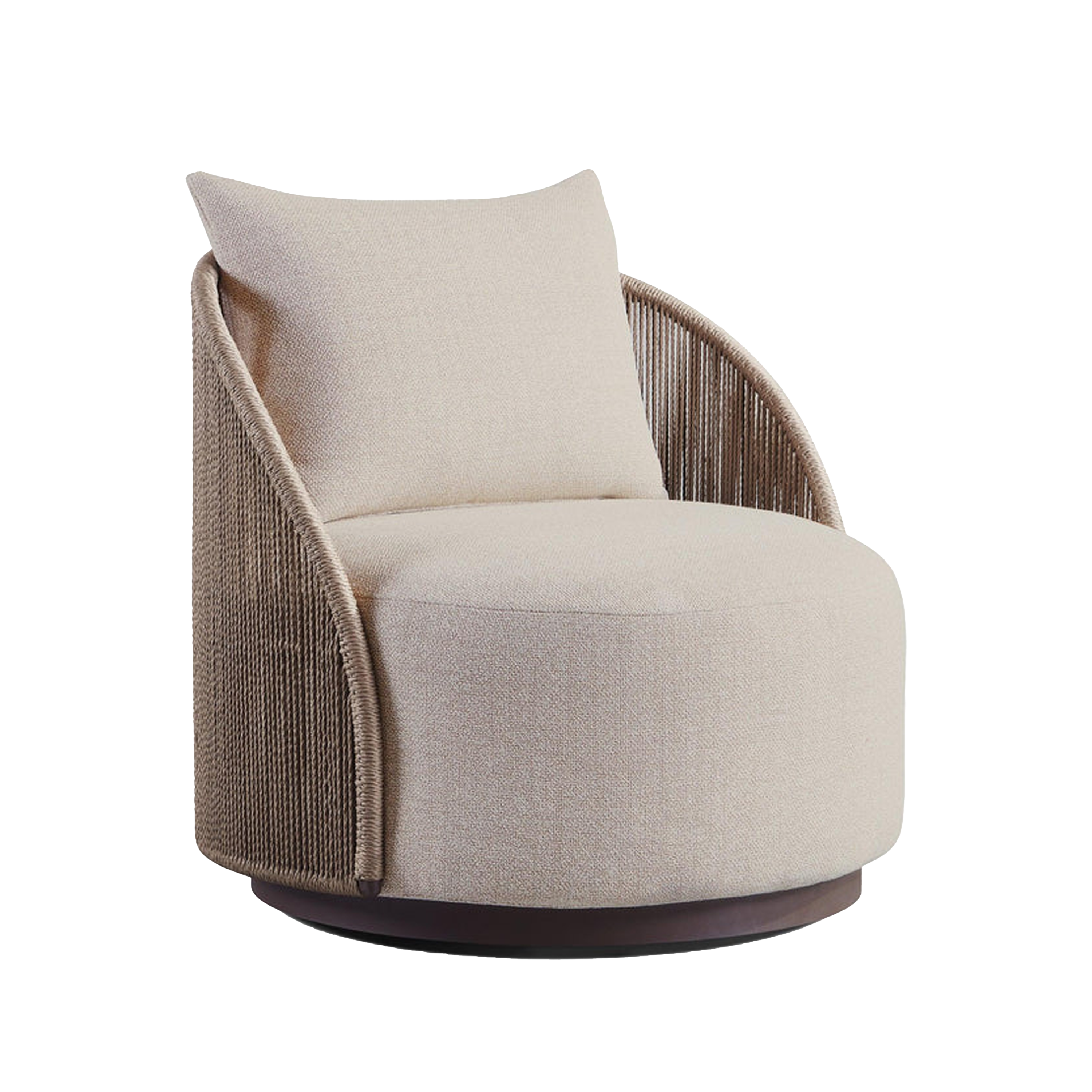 Modern Milan Swivel Lounge Chair - 360 Degree Rotating Accent Chair for Living Room, Bedroom, or Office - Comfortable Mid-Century Style Reading Chair with Sturdy Metal Base